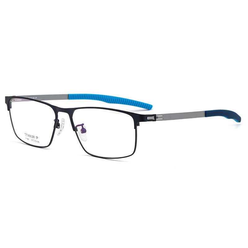 Bclear Men's Full Rim Square Titanium Frame Eyeglasses BSF1981 - Lightweight Durable Glasses for Work, Reading & Daily Wear
