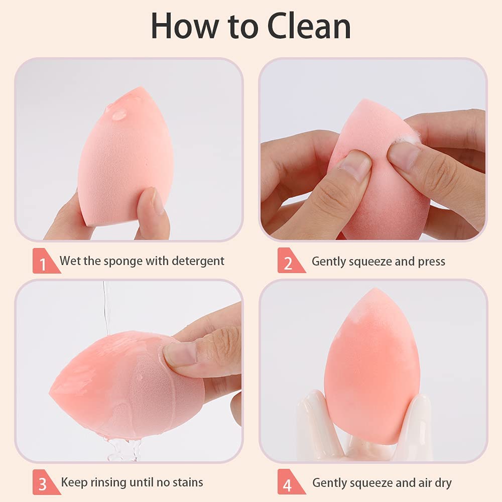 KIRA Professional Beauty Blender Sponge - Makeup Blending Sponge with Travel Storage Box | Soft & Flawless Foundation Application for Liquid, Cream & Powder Makeup | Perfect for Home & Travel Makeup Kits