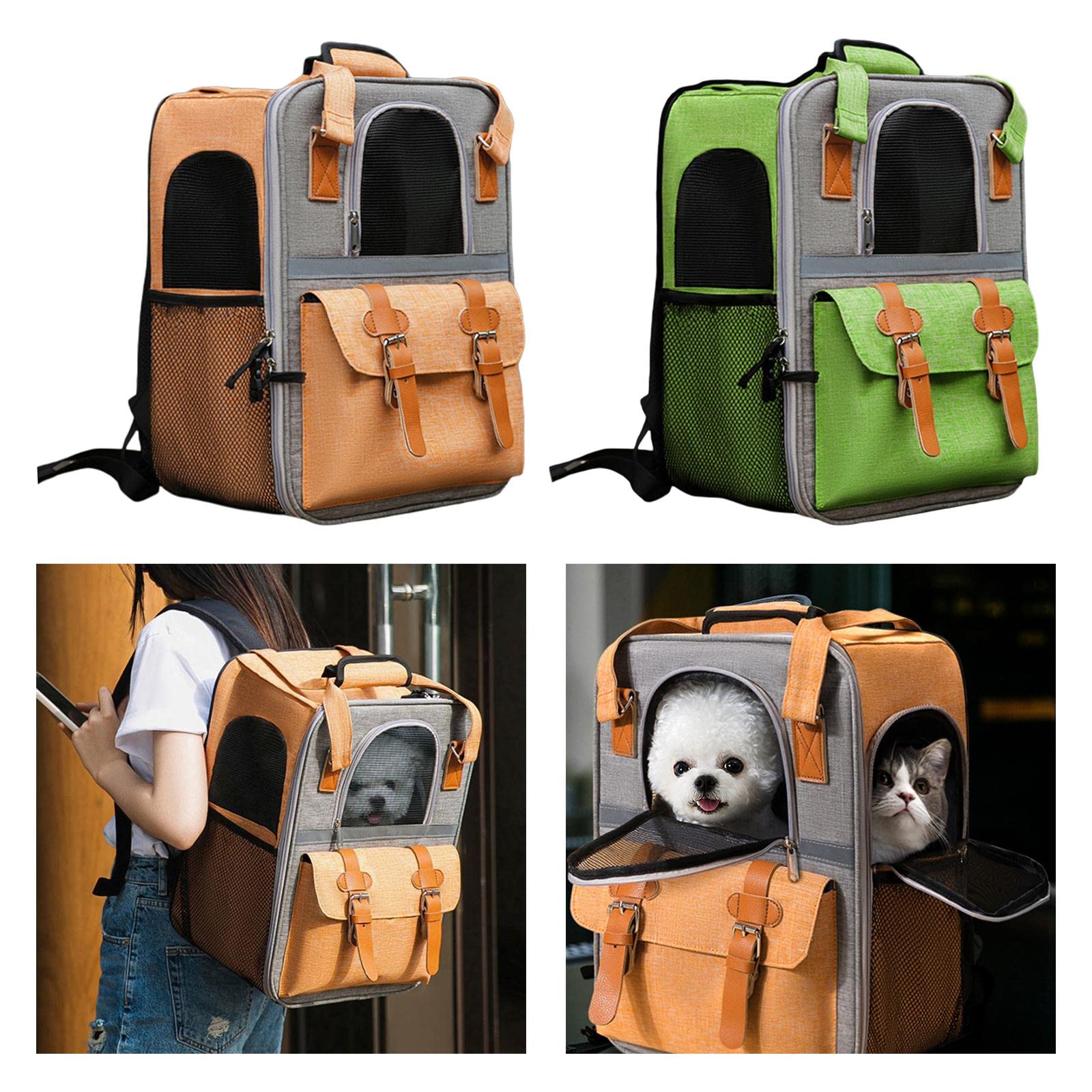 Enakshi Pet Carrier Backpack for Dogs & Cats - Soft, Breathable, Lightweight Travel Bag for Outdoor Adventures - Perfect for Hiking, Air Travel, Vet Visits & Daily Use - Orange