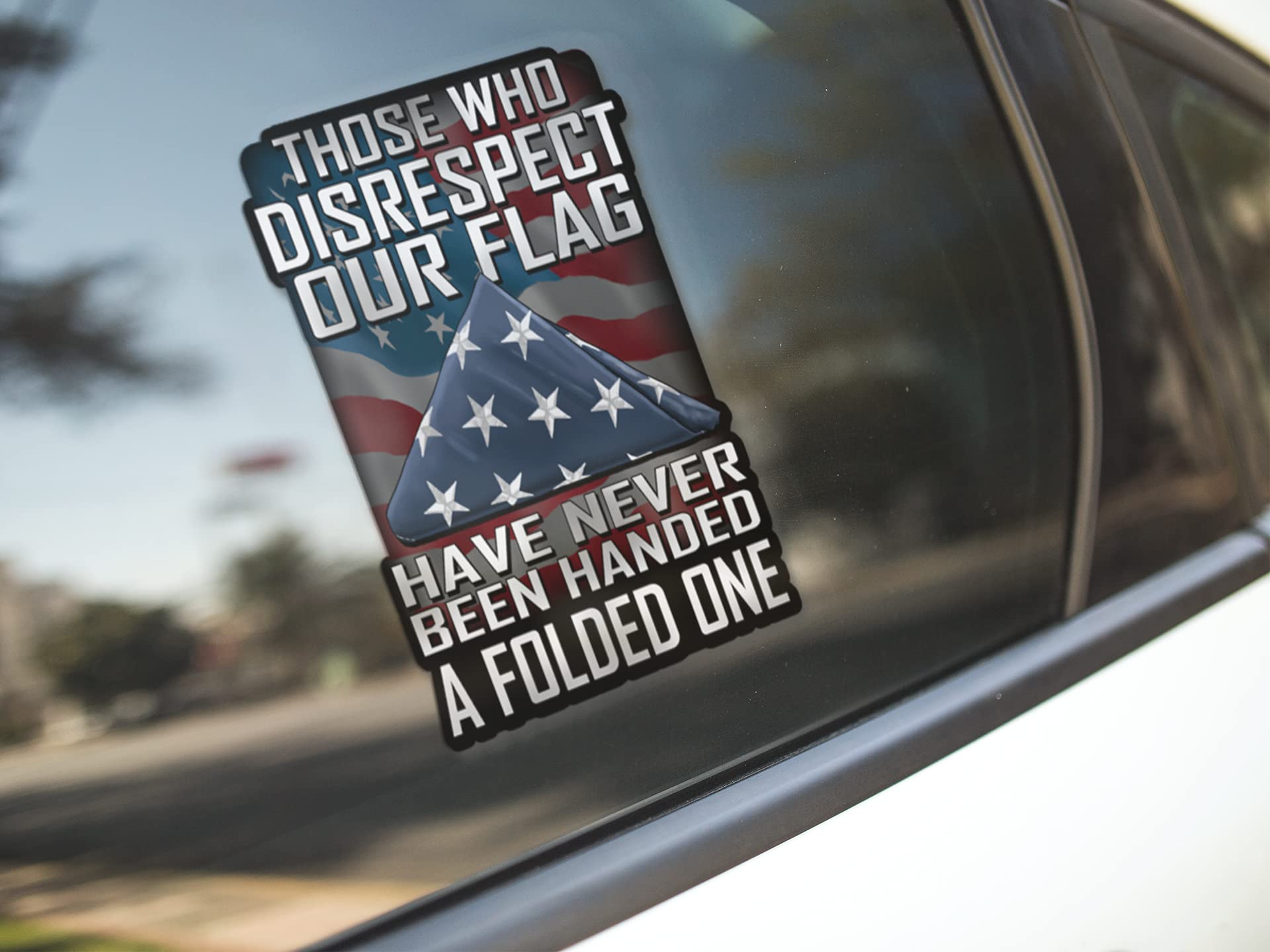 7 Inch Patriotic Car Decal Sticker - American Flag Support Veterans for Cars, Trucks, Motorcycles, Boats & Laptops (10-Pack) - Perfect for Bumper, Window & Laptop Decoration