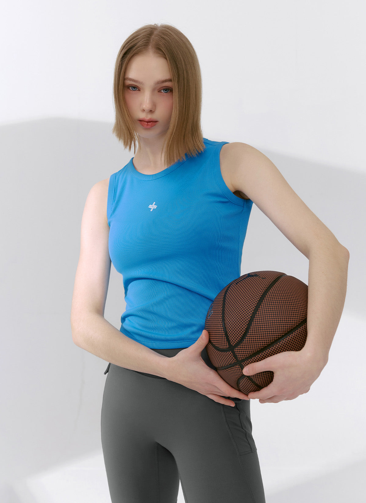 Ribbed Tension Sleeveless Top for Women - Stretchy Slim Fit Workout Shirt - Gym, Yoga & Running Activewear