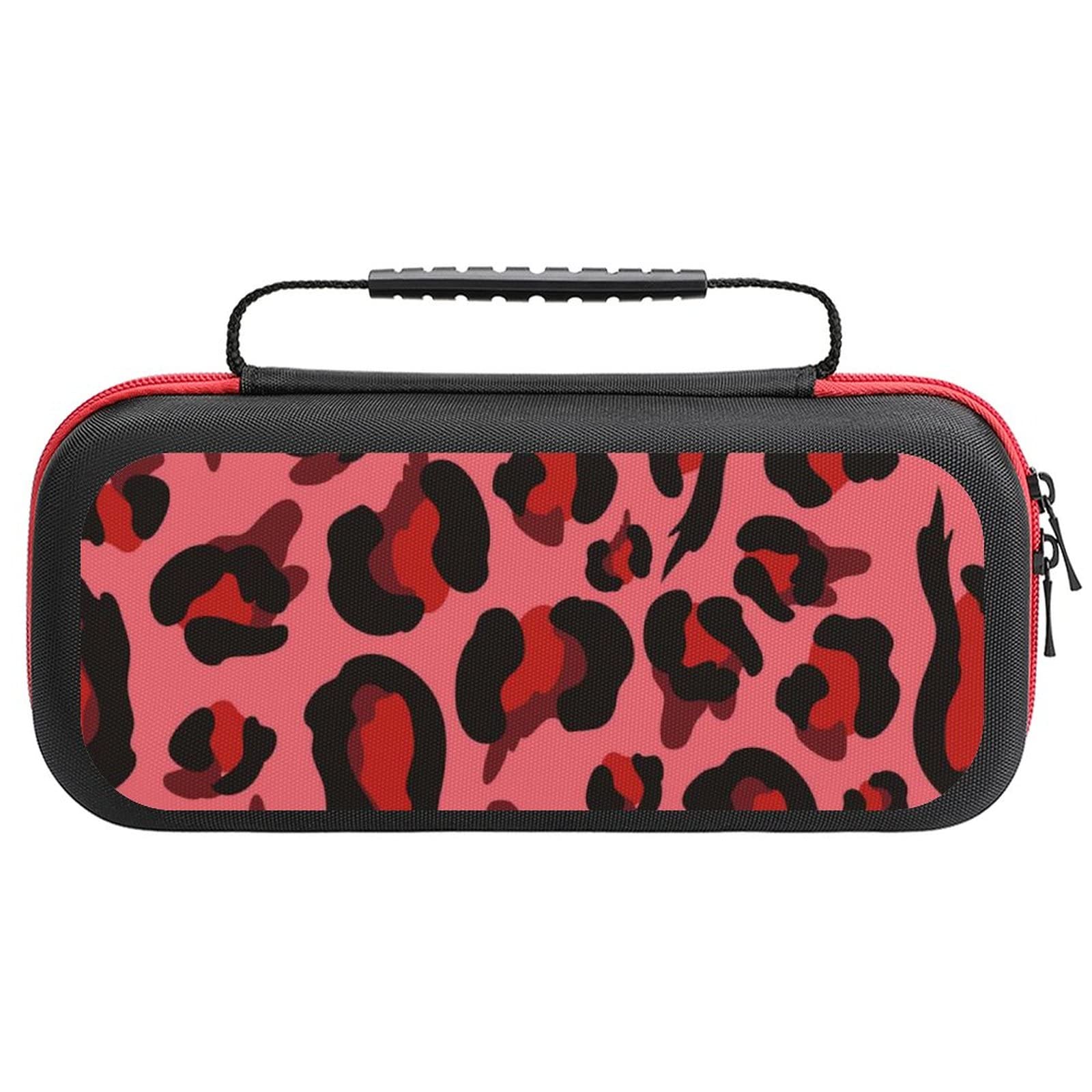 FunnyStar Red Sexy Leopard Print Carrying Case for Nintendo Switch - Protective Shell Storage Handbag | Perfect for Travel, Gaming Parties & On-the-Go Protection