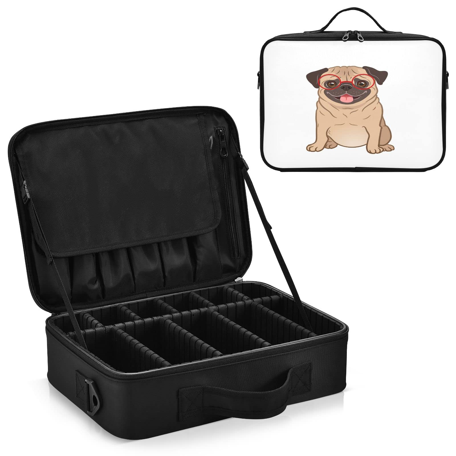 Funny Puppy Dog Travel Makeup Bag for Women | Professional Cosmetic Organizer & Portable Artist Storage Case | Perfect for Travel, Gym & Daily Makeup Essentials