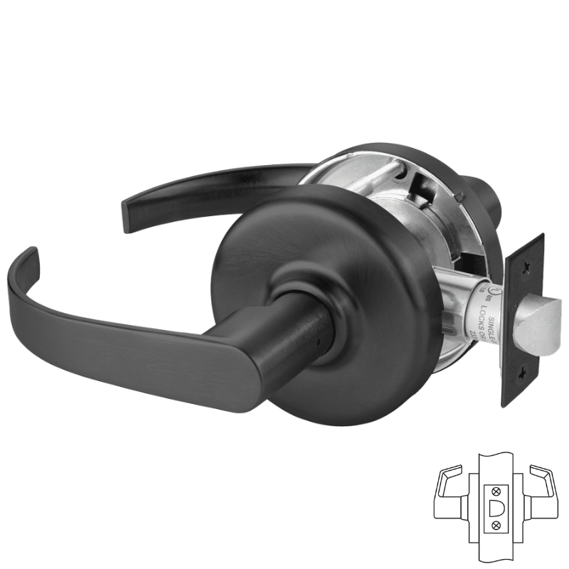 Corbin Russwin CL3810 PZD Passage Cylindrical Lever Lockset - Princeton Lever, Non-Keyed Entry Door Lock for Commercial & Residential Use
