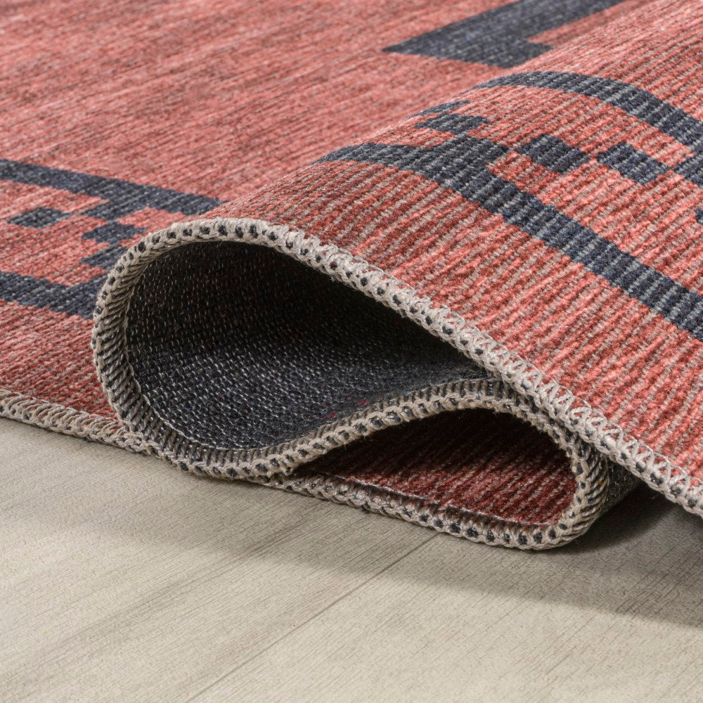 Korsa Geometric Medallion Machine Washable Area Rug - Soft Non-Slip Living Room Carpet for Bedroom, Dining Room & Home Decor