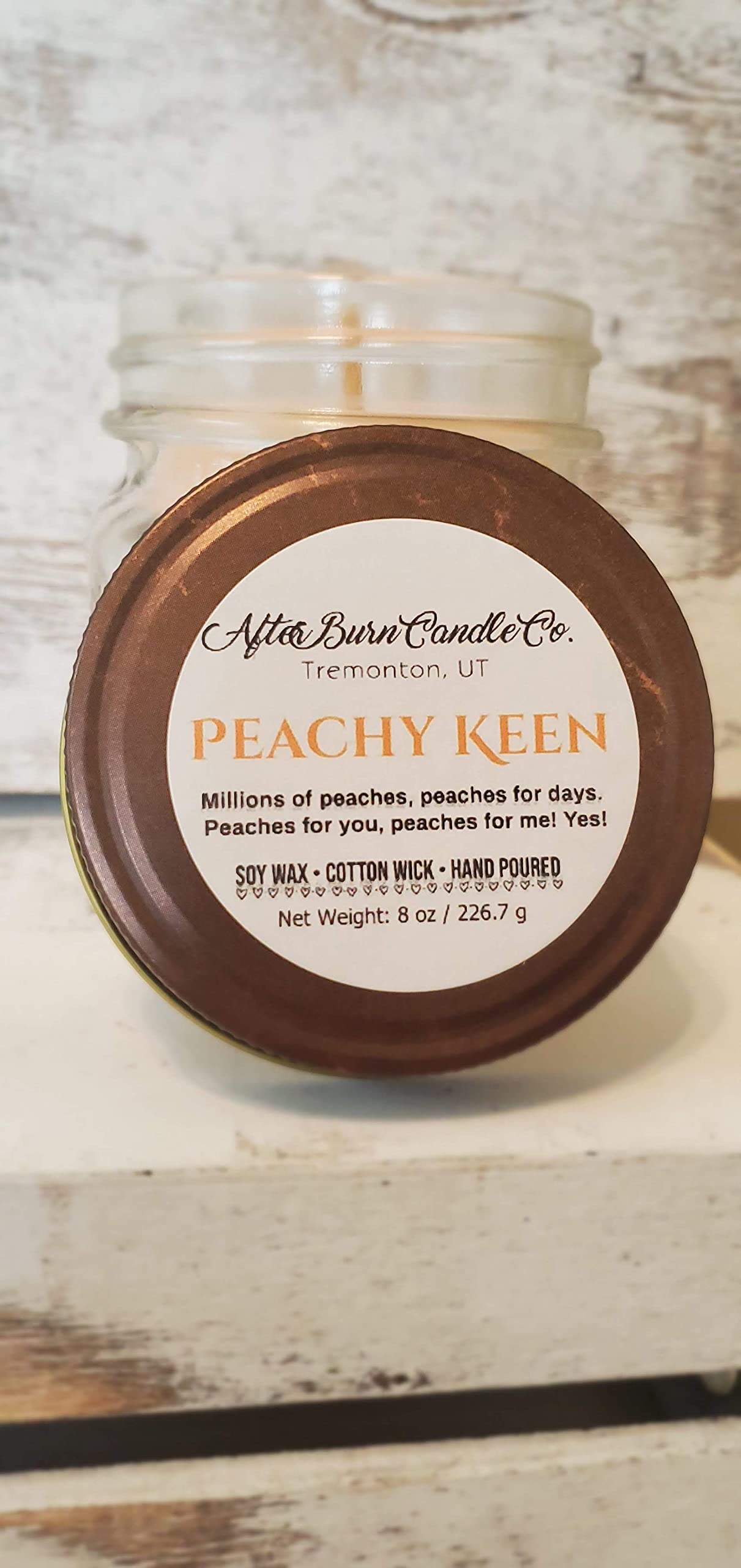 8 oz Mason Jar Candles - Mango Coconut, Lemon Cake, Grapefruit Eucalyptus & Peach Scented Soy Wax Candles for Home, Office, Spa Relaxation & Gift Giving
