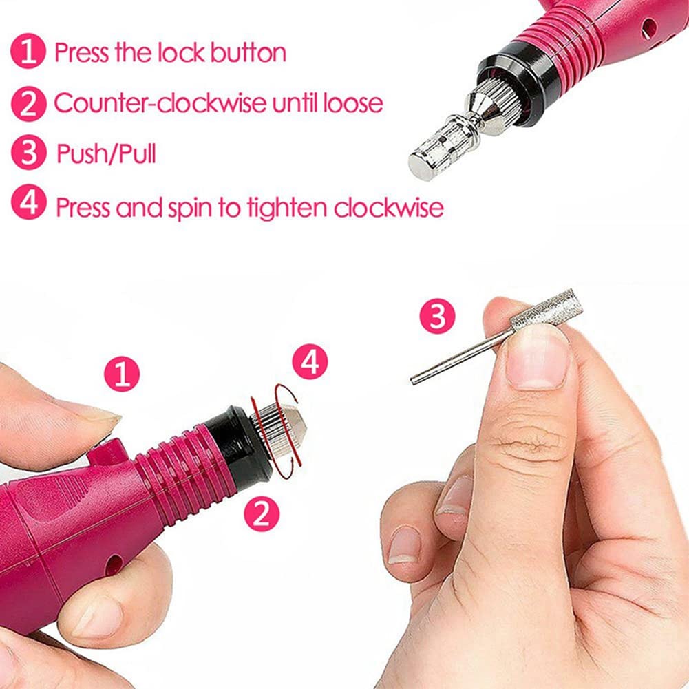 Professional Electric Nail Drill Kit - Cordless Nail File Machine for Acrylic & Gel Nails, Blue | At-Home & Salon Manicure/Pedicure Tool