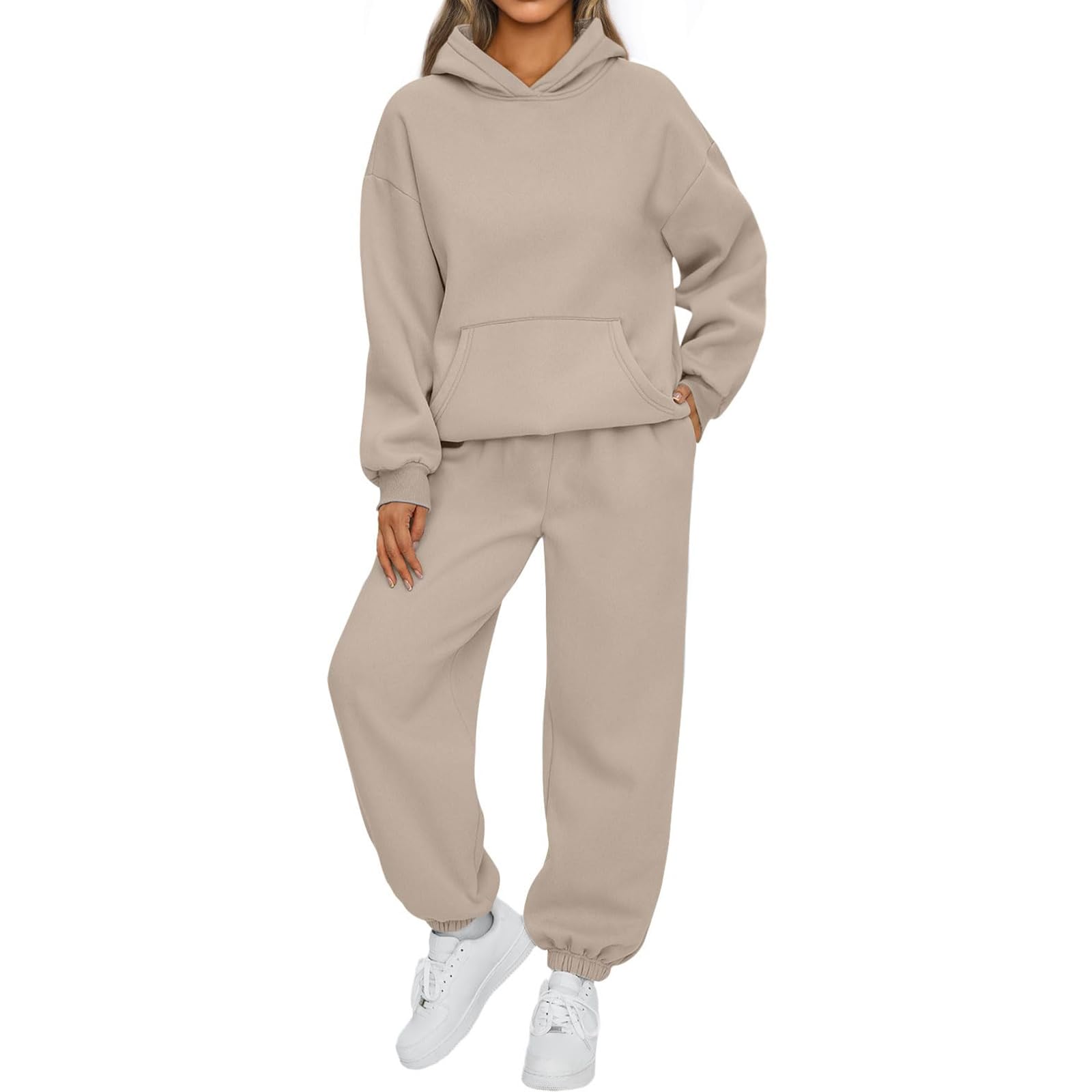 Women's 2-Piece Lounge Set - Oversized Hoodie & Sweatpants Tracksuit for Fall & Winter | Cozy Casual Outfit for Home, Gym, and Running