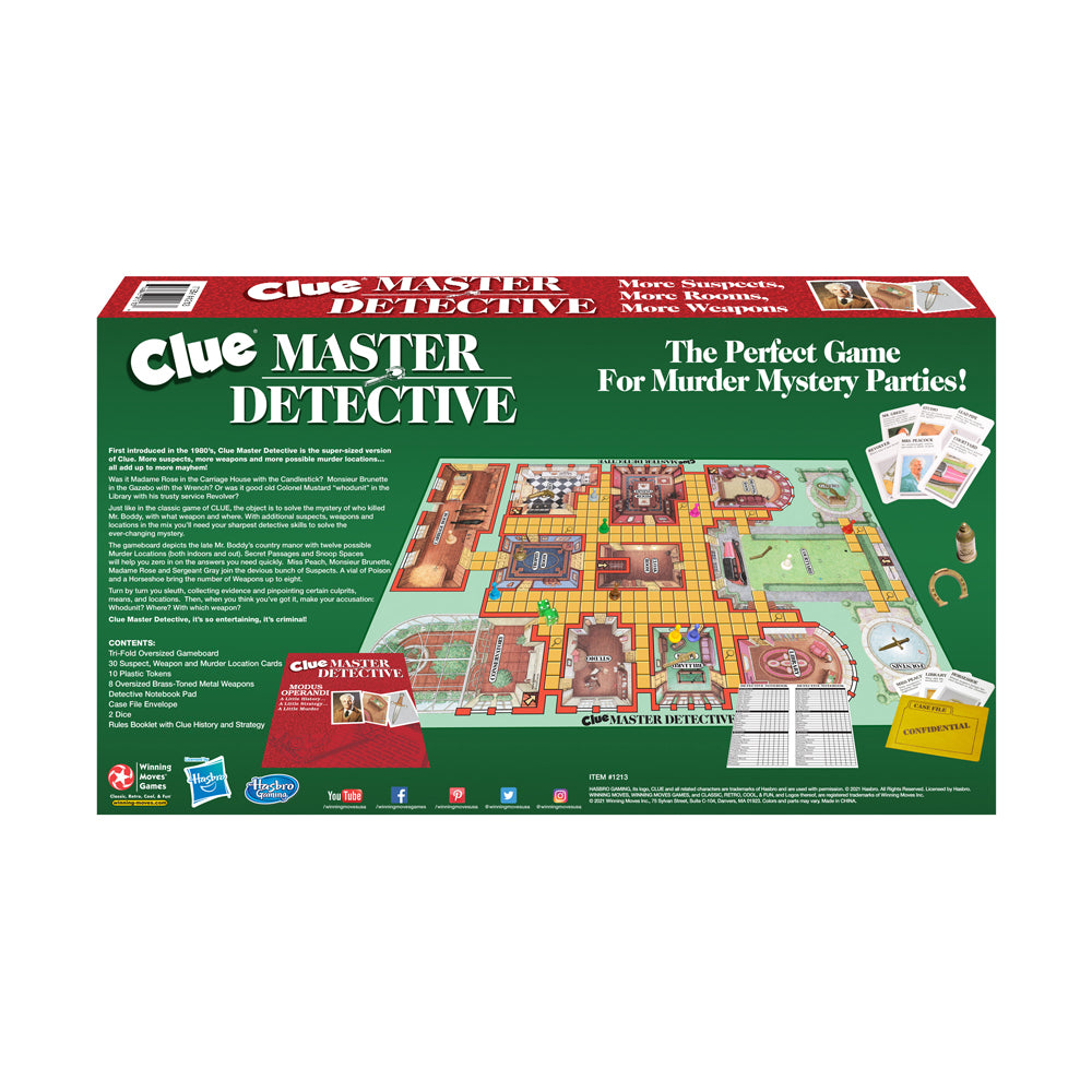 Clue Master Detective Expanded Edition - Classic Mystery Board Game for Family & Friends | Solve Intriguing Cases at Home or Game Nights