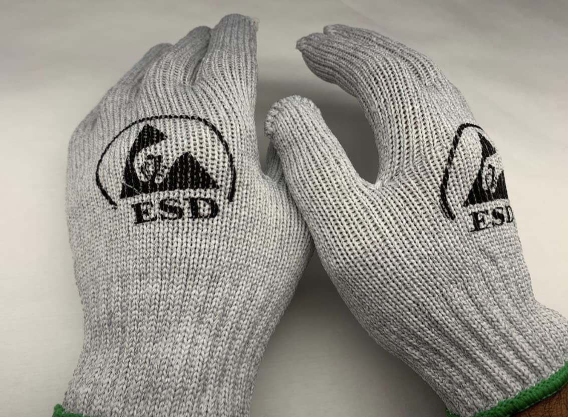 ESD Gloves - Heat Resistant Anti-Static Work Gloves (10 Pairs, X-Large) for Electronics Assembly, Welding & Industrial Safety Protection