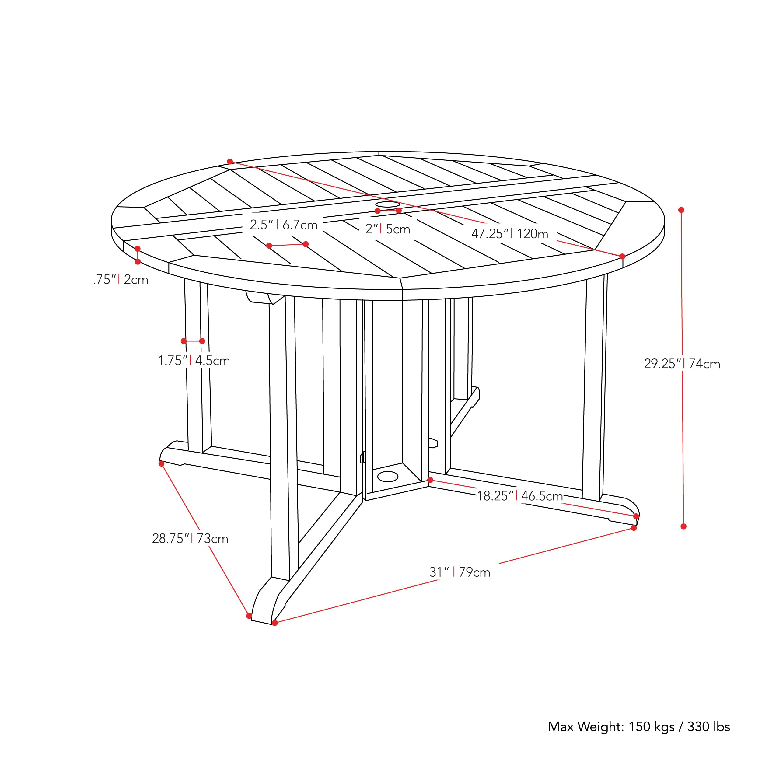CorLiving Miramar White Washed Solid Wood Outdoor Round Drop Leaf Dining Table - Patio, Garden, Deck Furniture for Small Spaces - Perfect for Outdoor Entertaining and Dining Al Fresco