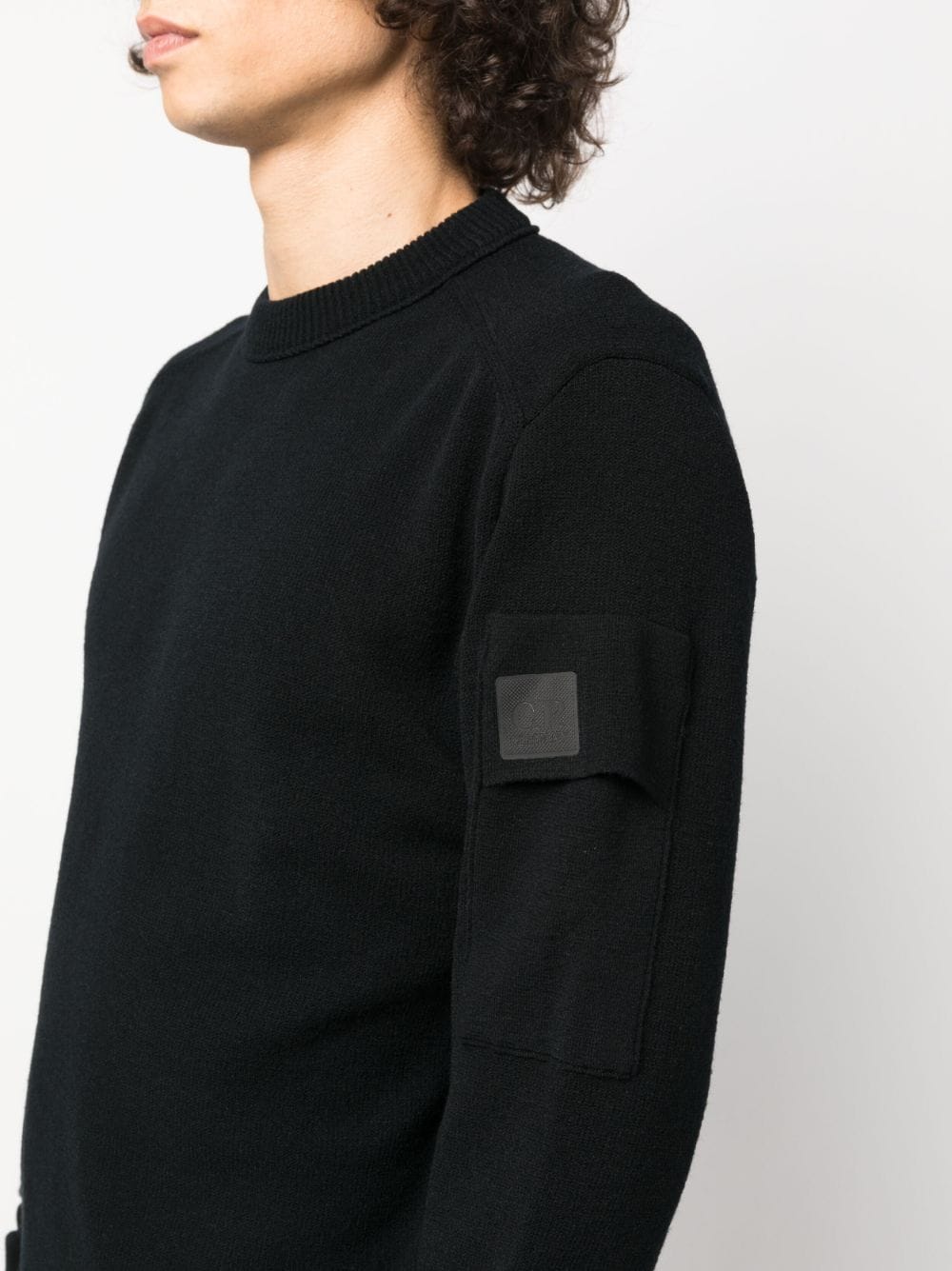 C.P. COMPANY METROPOLIS Black Sweater for Men | Premium Wool Pullover | Streetwear & Urban Fashion | Perfect for Casual Outings & Winter Layering