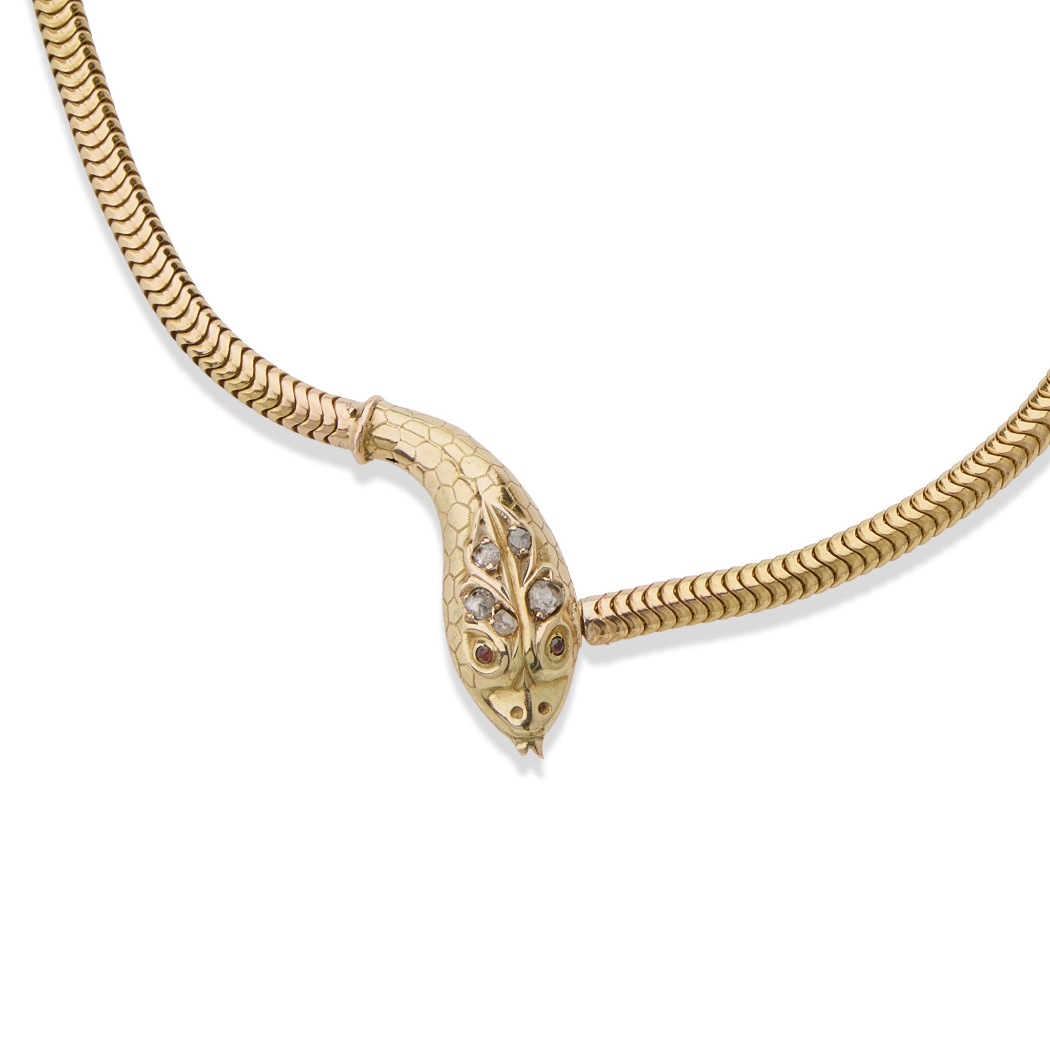 Vintage 18K Gold Snake Necklace for Women - Elegant Reptile Jewelry for Parties, Weddings & Special Occasions