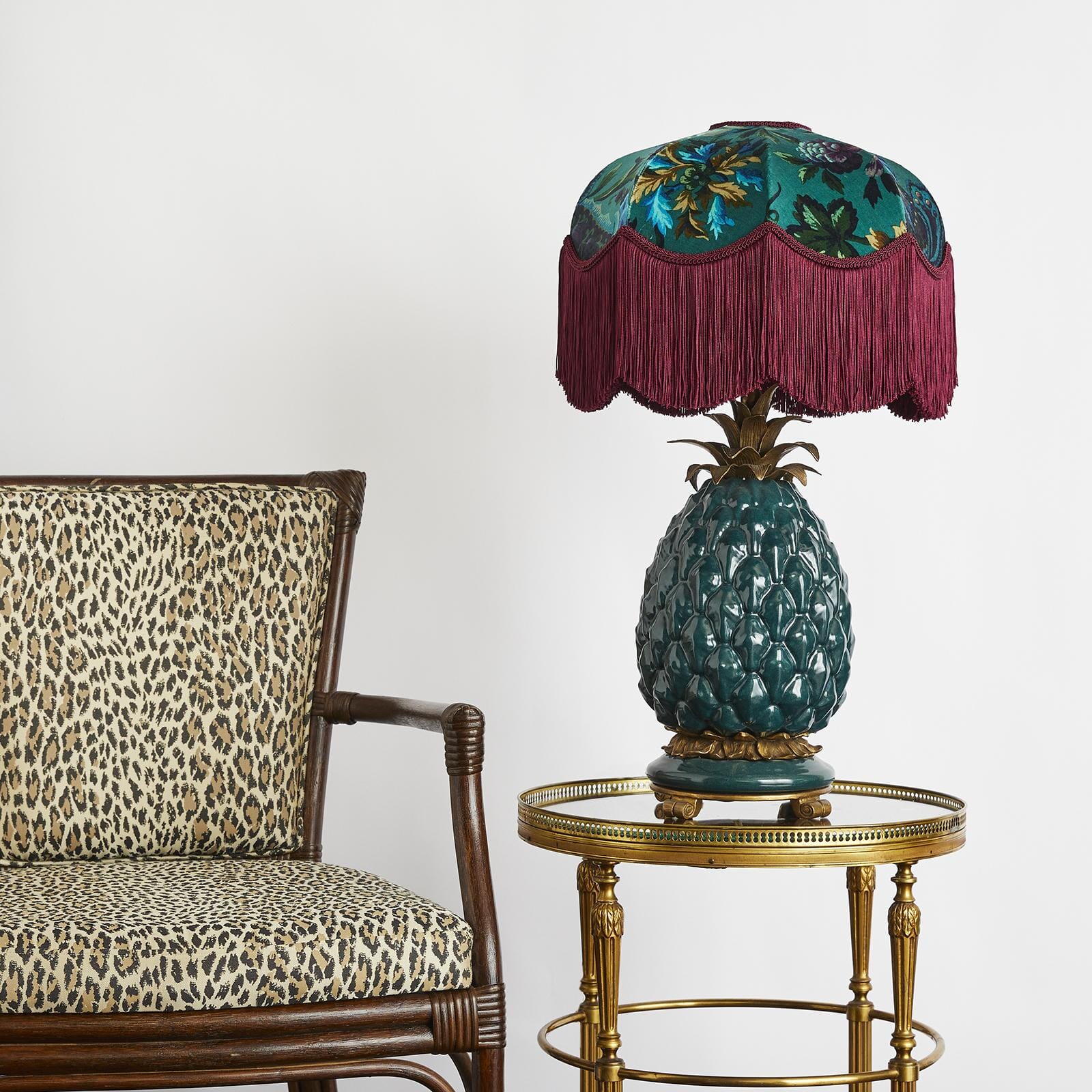 FLORIKA Velvet Tilia Lampshade in Petrol Blue - Elegant Home Decor for Living Room, Bedroom & Office Lighting
