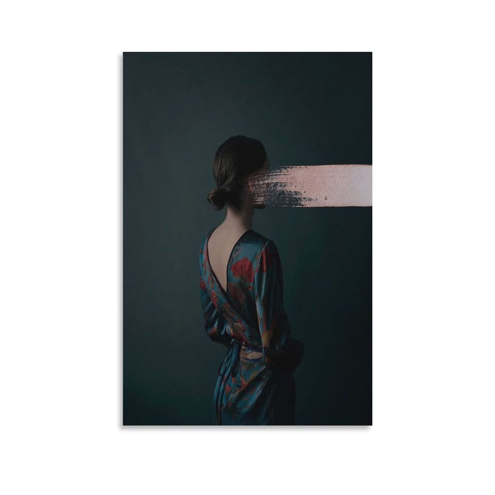 Nordic Minimalist Cheongsam Woman Back View Poster - 12x18 Inch (30x45cm) Canvas Wall Art for Girls Bedroom, Home Decor & Gift Ideas | Perfect for Teen Rooms, Dorm Decor & Modern Interior Design
