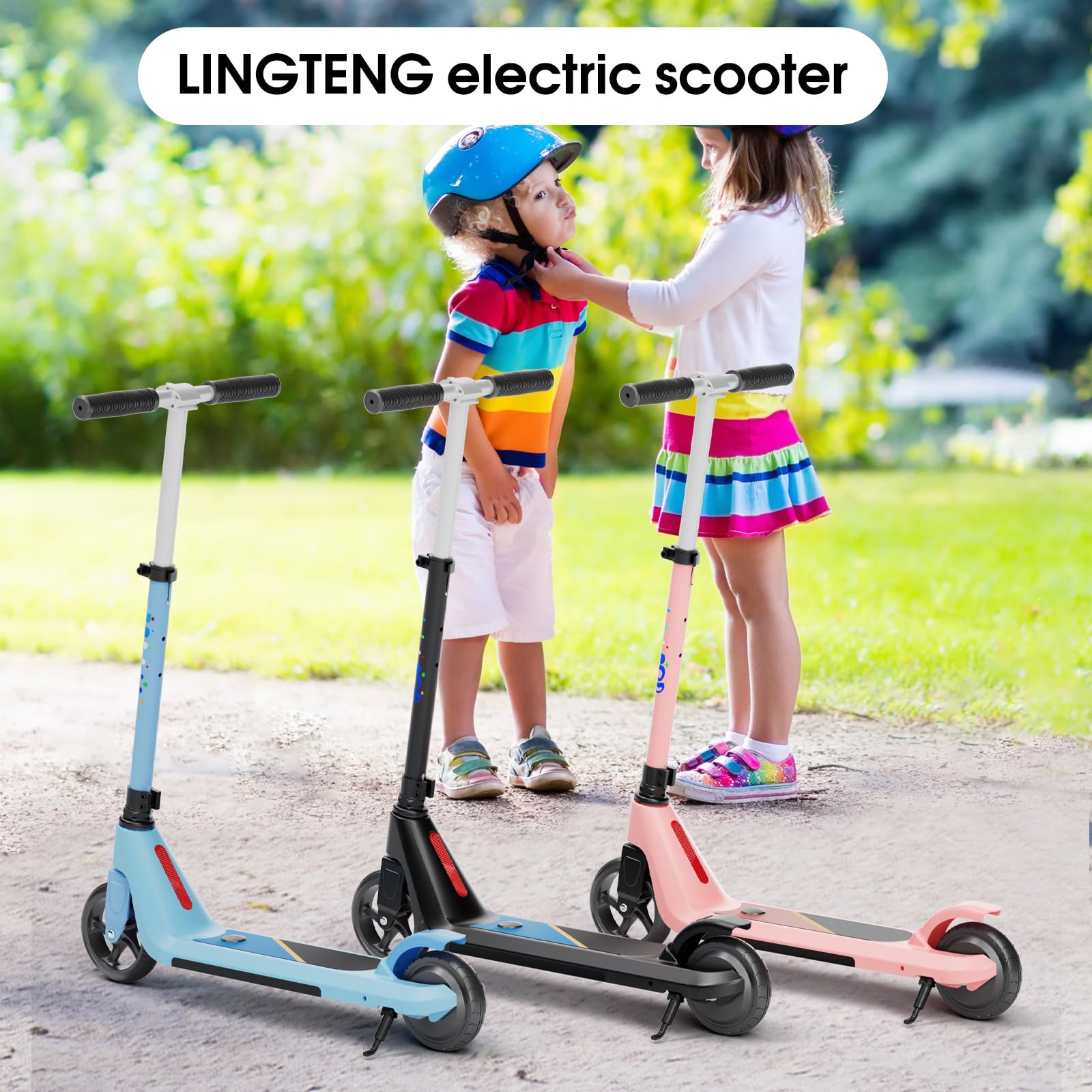 Electric Scooter for Kids Ages 6-10 - Adjustable Speed & Height Kick Scooter with LED Wheel & Deck Lights - Perfect for Commuting to School, Park Rides & Neighborhood Fun