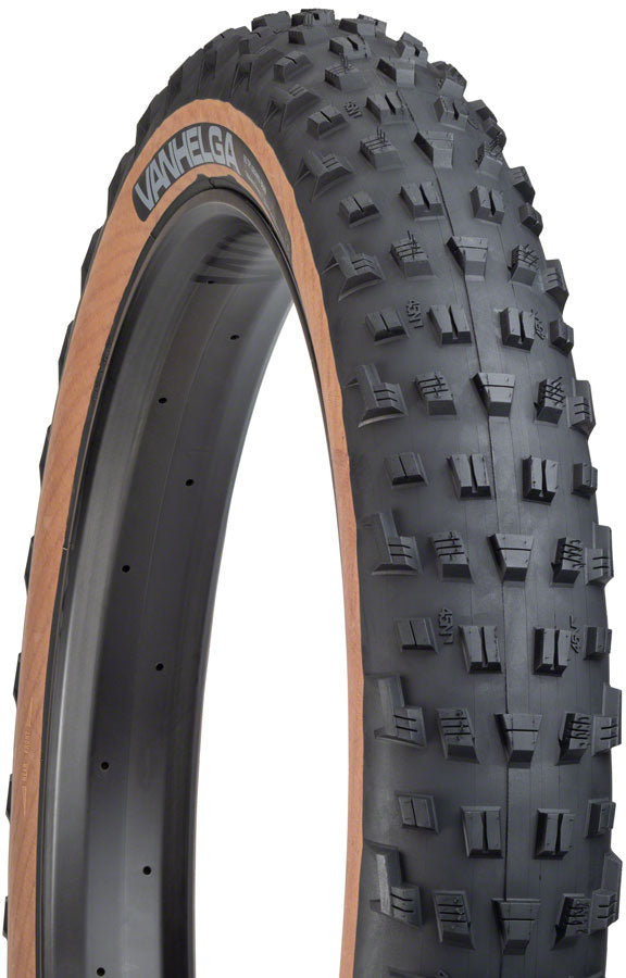 45NRTH Vanhelga 27.5x4 Tubeless Folding Fat Bike Tire - 60 TPI, Black/Tan - Winter & Snow Traction for Mountain Biking, Trail Riding & Off-Road Adventures