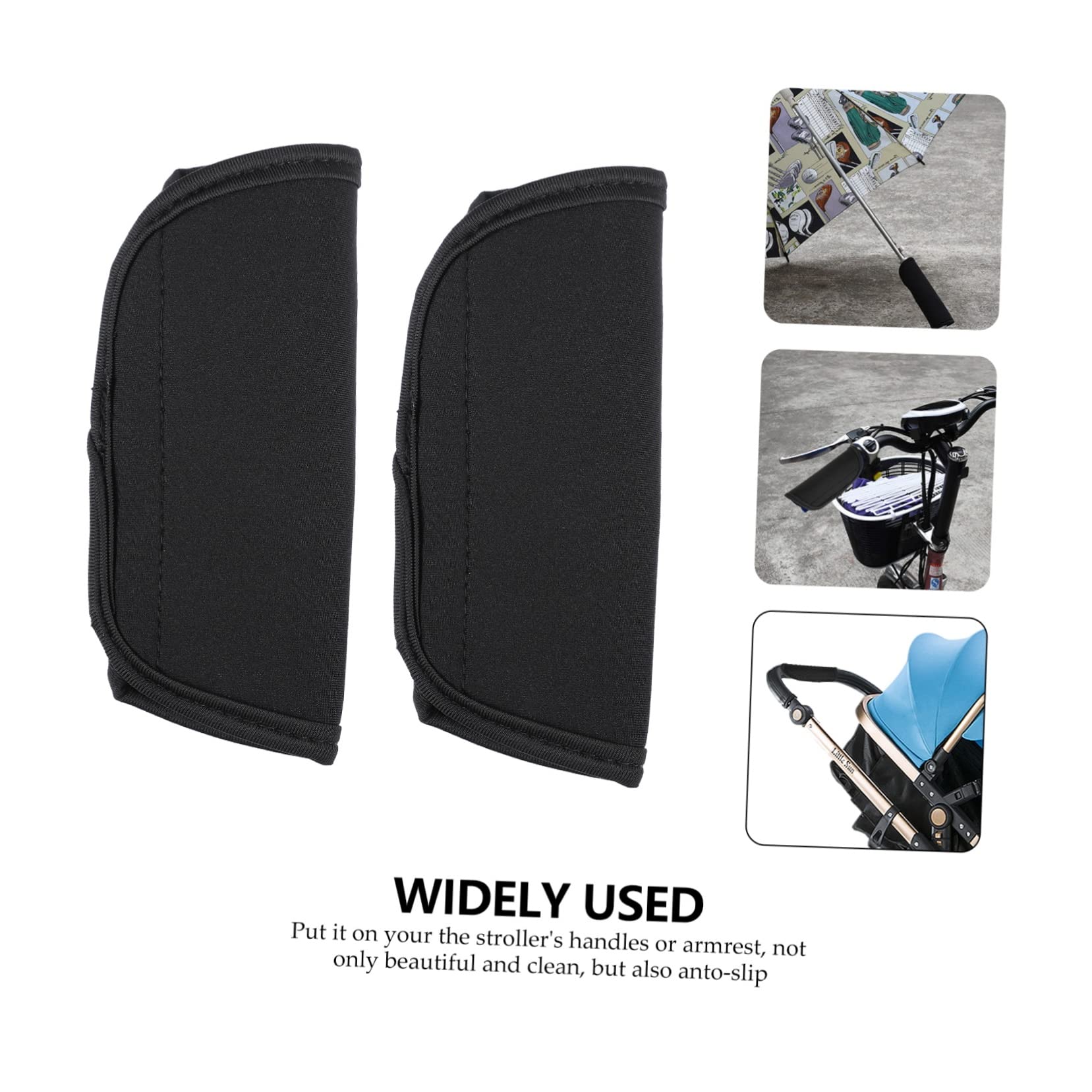 Wakauto 12 Pcs Neoprene Stroller Handrail Covers - Soft Protective Grips for Baby Strollers, Shopping Carts & Office Chairs - Non-Slip Armrest Handle Covers (Perfect for Parents, Caregivers & Office Workers)