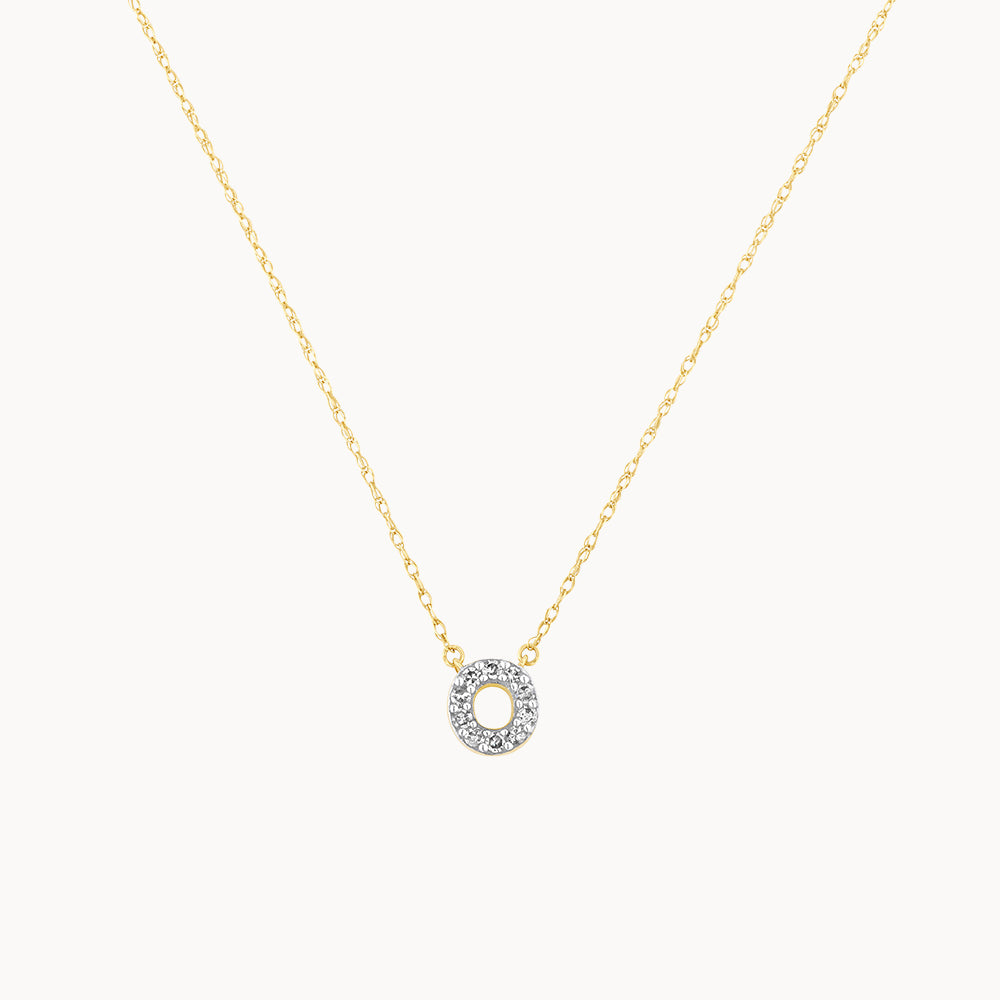 10k Gold Diamond Letter O Necklace for Women - Elegant Initial Pendant Jewelry Gift for Birthday, Anniversary & Valentine's Day