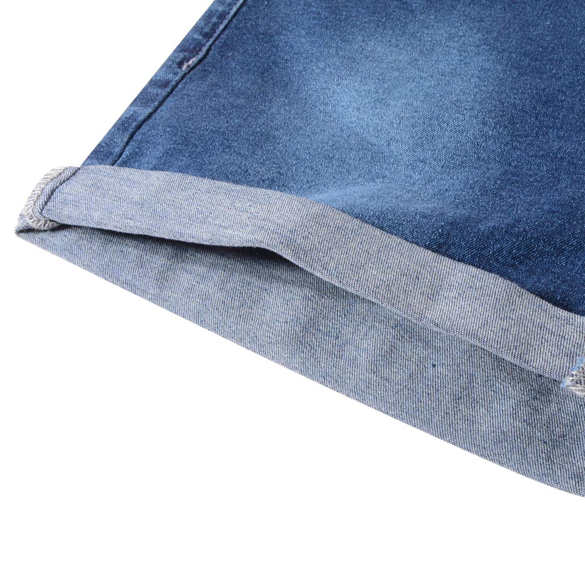 Vanberfia Women's Stretchy Denim Mid Rise Jean Shorts with Pockets - Comfortable & Stylish Casual Shorts for Summer, Beach, Travel & Everyday Wear