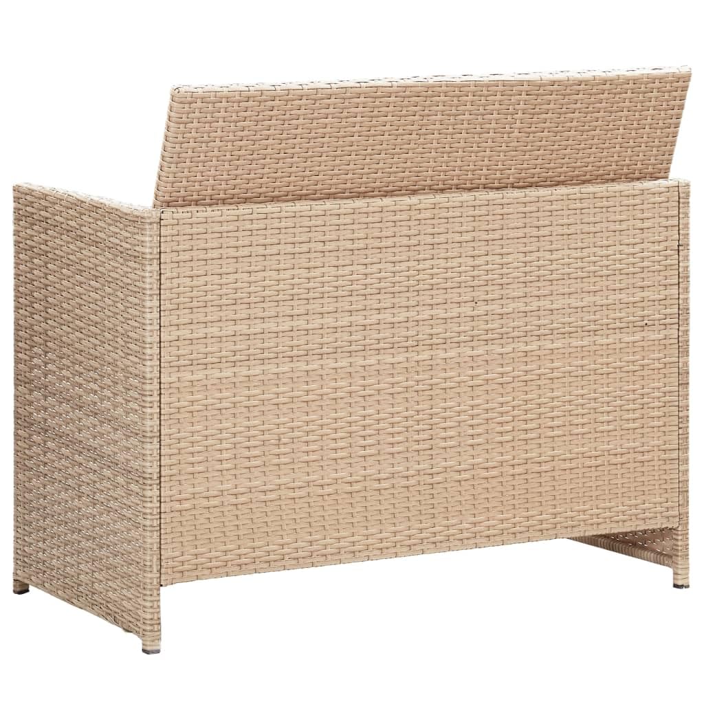 2 Seater Patio Sofa with Waterproof Cushions - Beige Poly Rattan Outdoor Furniture Set for Garden, Balcony, Deck & Poolside (Beige 12.7g) - Perfect for Relaxing, Entertaining & Sunbathing