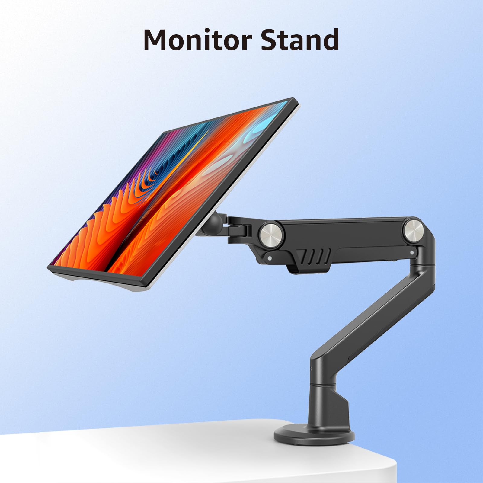 BEWISER Single Monitor Arm Desk Mount - Adjustable Stand for 24 to 43 Inch Flat & Ultrawide Screens - Height, Swivel, Tilt & Rotation Adjustment - VESA Compatible, 30 lbs Capacity (Black) - Perfect for Home Office, Gaming Setup & Workspace Ergonomics