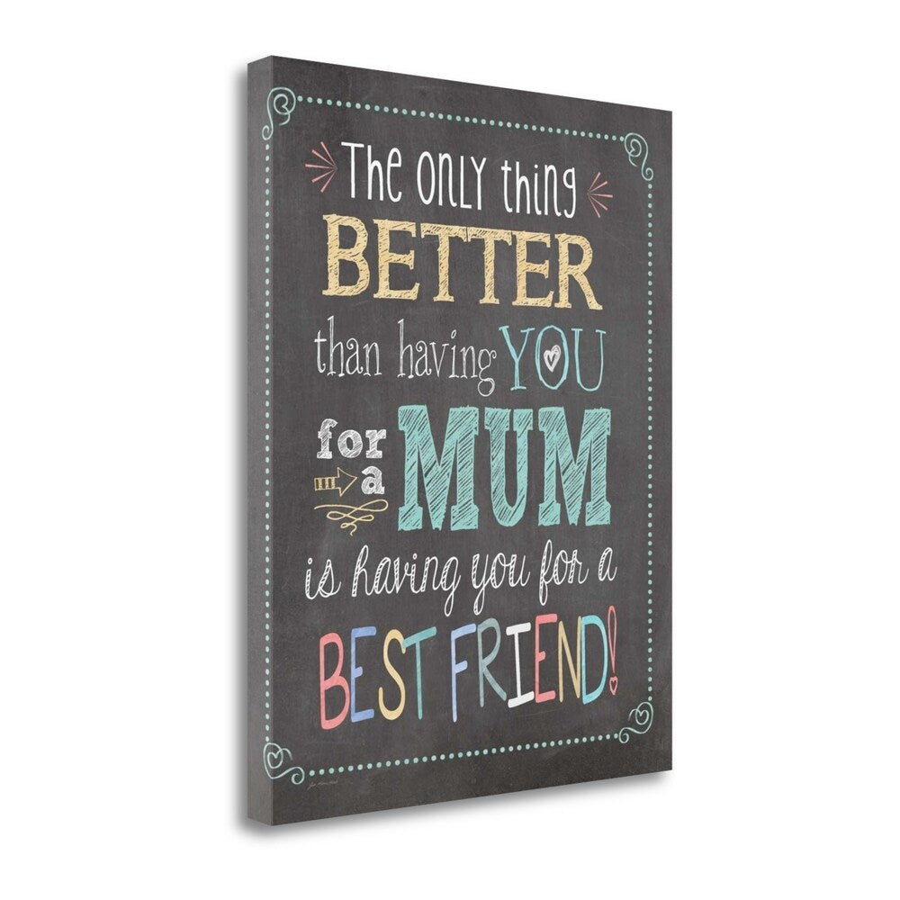 Best Friend Mum by Jo Moulton - Premium Fine Art Giclee Print on Gallery Wrapped Canvas - Ready to Hang Wall Decor for Living Room, Bedroom & Office
