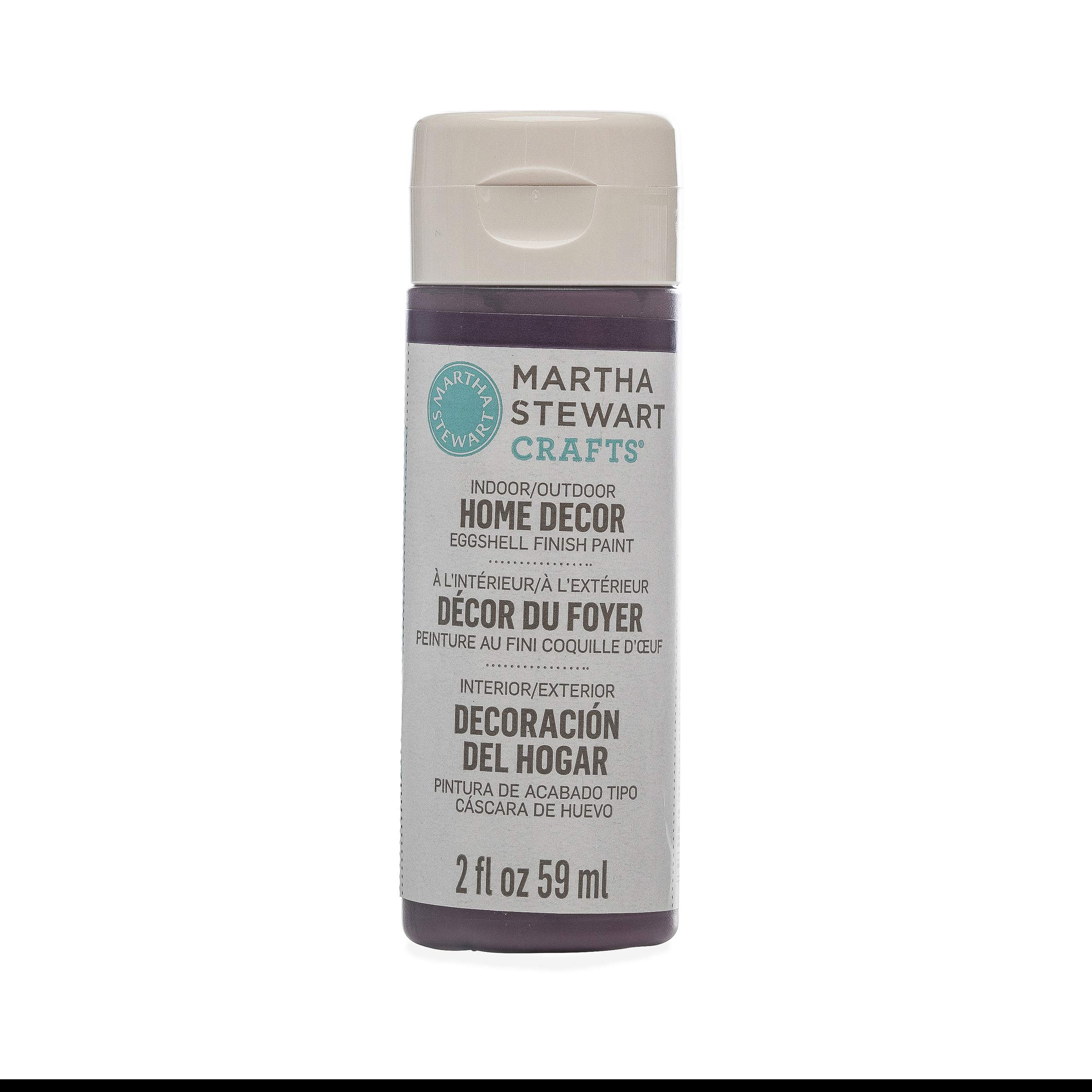 Martha Stewart Crafts Eggshell Paint for Home Decor - Eggplant Color (2 Ounce) | Perfect for DIY Projects, Furniture Refinishing & Wall Accents