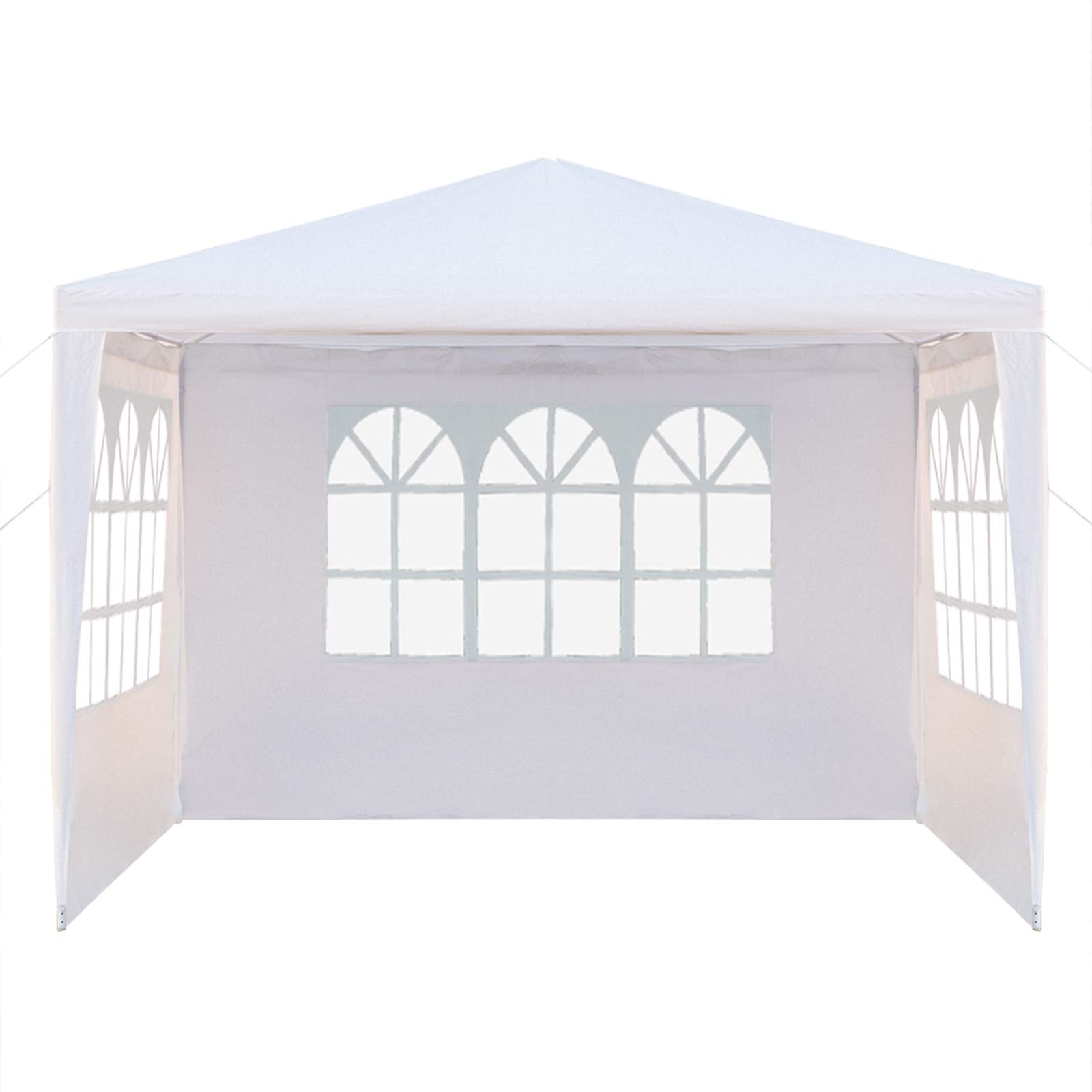 Lovinland 10' x 10' Waterproof Outdoor Party Tent with 3 Side Walls - Patio Canopy, Gazebo, Sun Shelter for Weddings, Backyard Events & Commercial Use