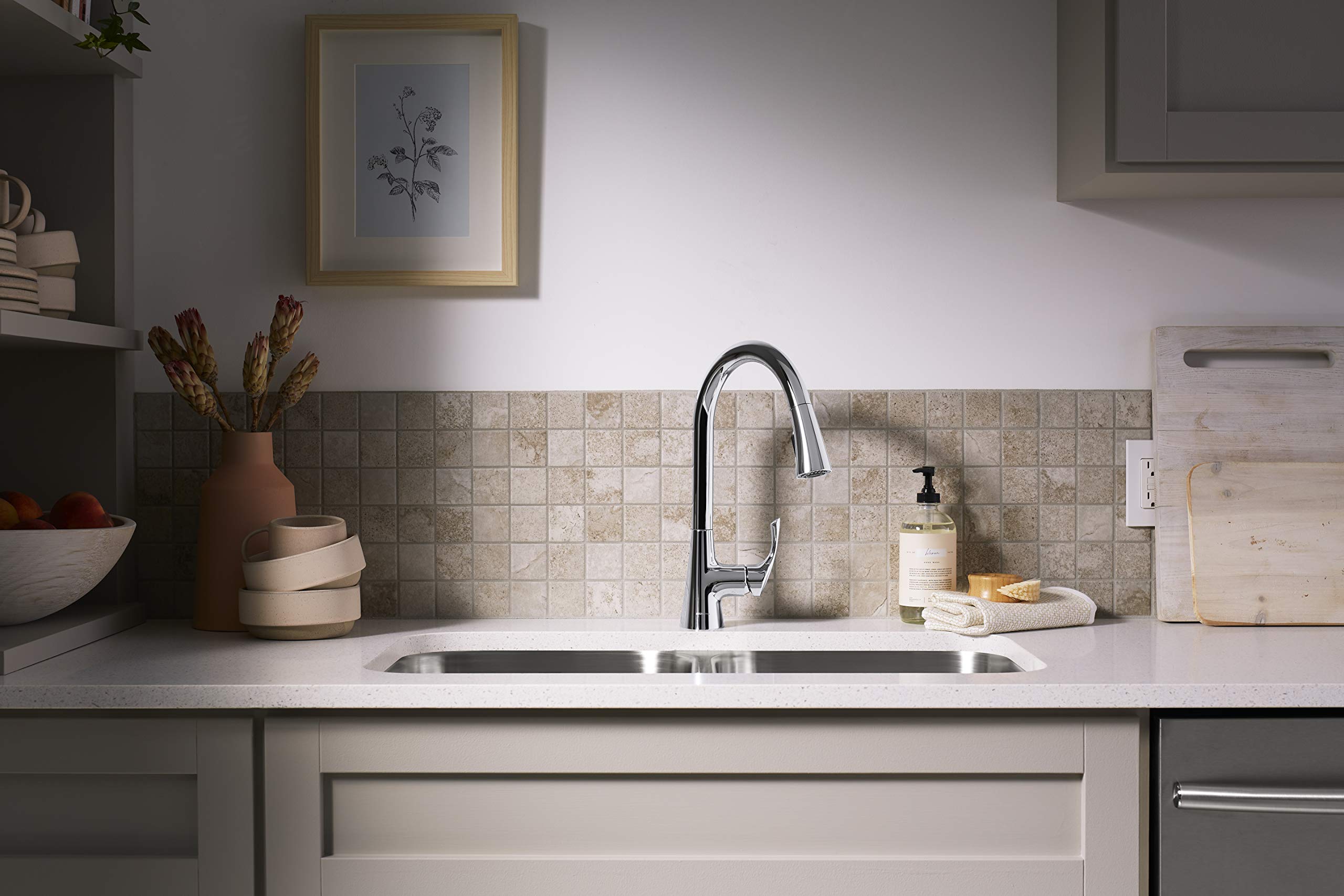 KOHLER 24276-CP Valton Sterling K-24276-CP Kitchen Sink Faucet in Polished Chrome - Perfect for Modern Kitchens, Bathrooms, and Wet Bars