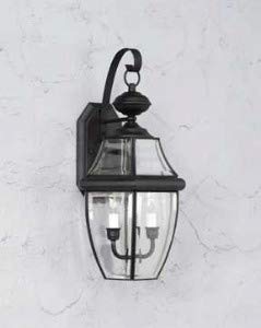 Traditional 2-Light Outdoor Wall Lantern with Clear Beveled Glass - Black Exterior Lighting Fixture for Porch, Patio, Garden & Entryway