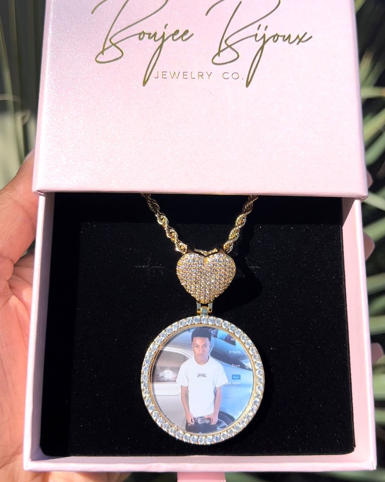 Icy Heart Photo Pendant Necklace - Personalized Memorial Jewelry for Loved Ones | Perfect for Anniversaries, Valentine's Day & Keepsake Gifts