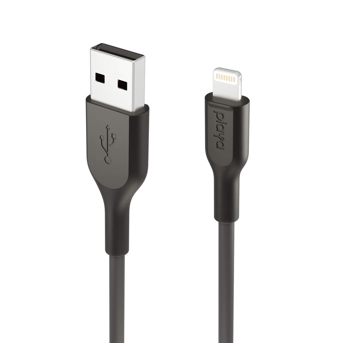 MFi Certified Lightning to USB Cable 6ft - Fast Charging & Sync for iPhone 14/13/12/11/X/8/7/6/SE - Durable Nylon Braided Black Cable for Home, Office & Travel Use