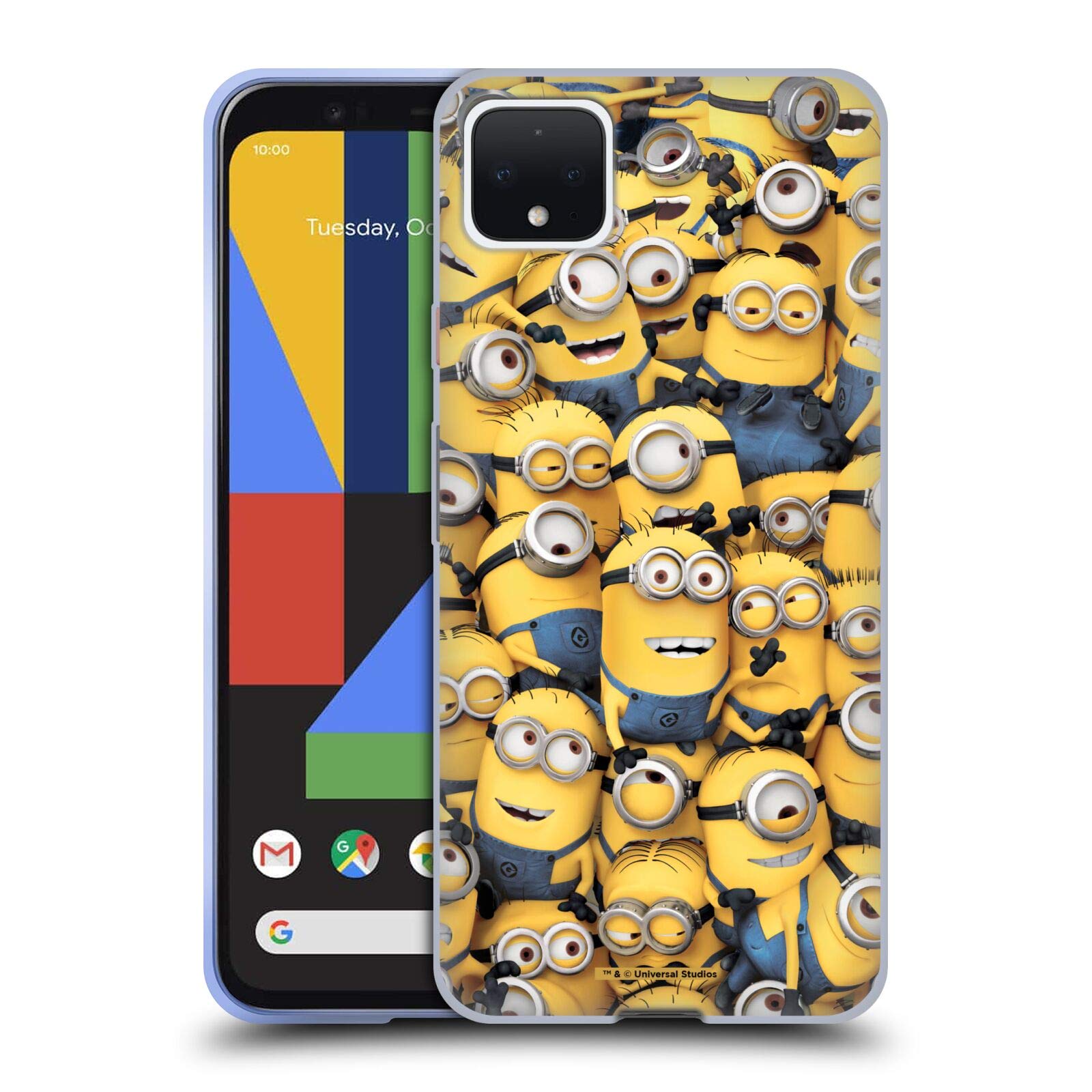 Funny Minions Soft Gel Case for Google Pixel 4 XL - Despicable Me Licensed Design for Fans