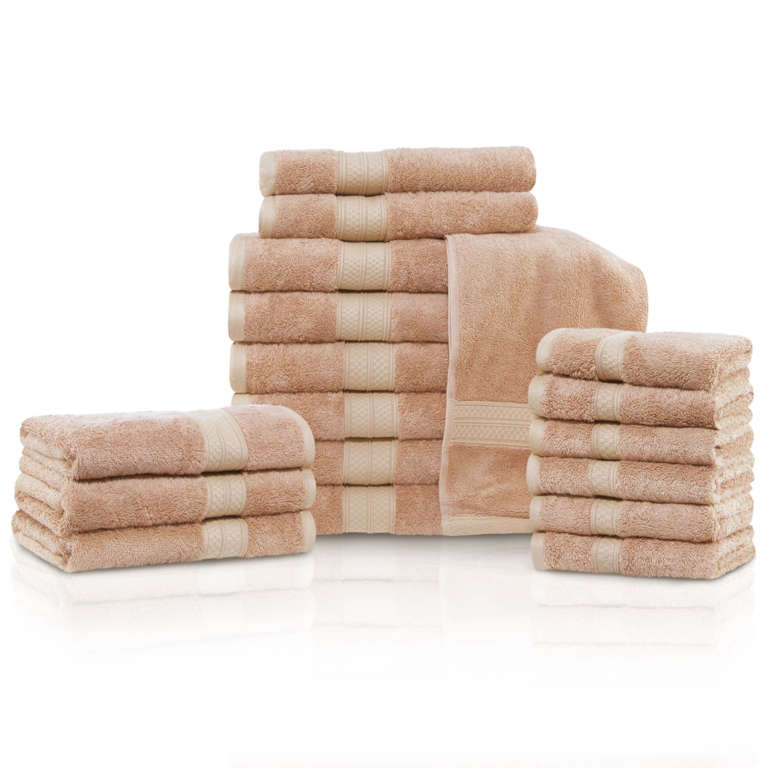 18-Piece Rayon Bamboo Blend Ultra Soft Towel Set | Eco-Friendly & Absorbent Bath & Kitchen Towels for Home & Spa
