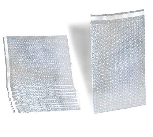MMBM Clear Self-Seal Bubble Pouches 12x15.5 Inch - 200 Pack Air Cushion Bags for Moving & Shipping | Protective Packaging for Fragile Items, Glassware, Electronics | Bubble Wrap Alternative for Home & Office Use