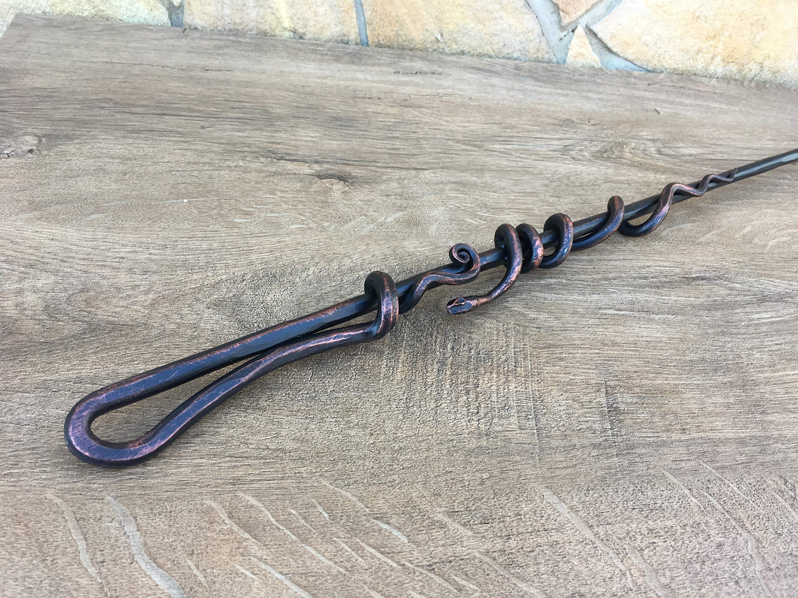 Hand Forged Fire Poker Set - Heavy Duty Fireplace Accessories for Men - Unique Anniversary & Birthday Gift for Him - Perfect for Campfires, Fire Pits & Indoor Fireplaces