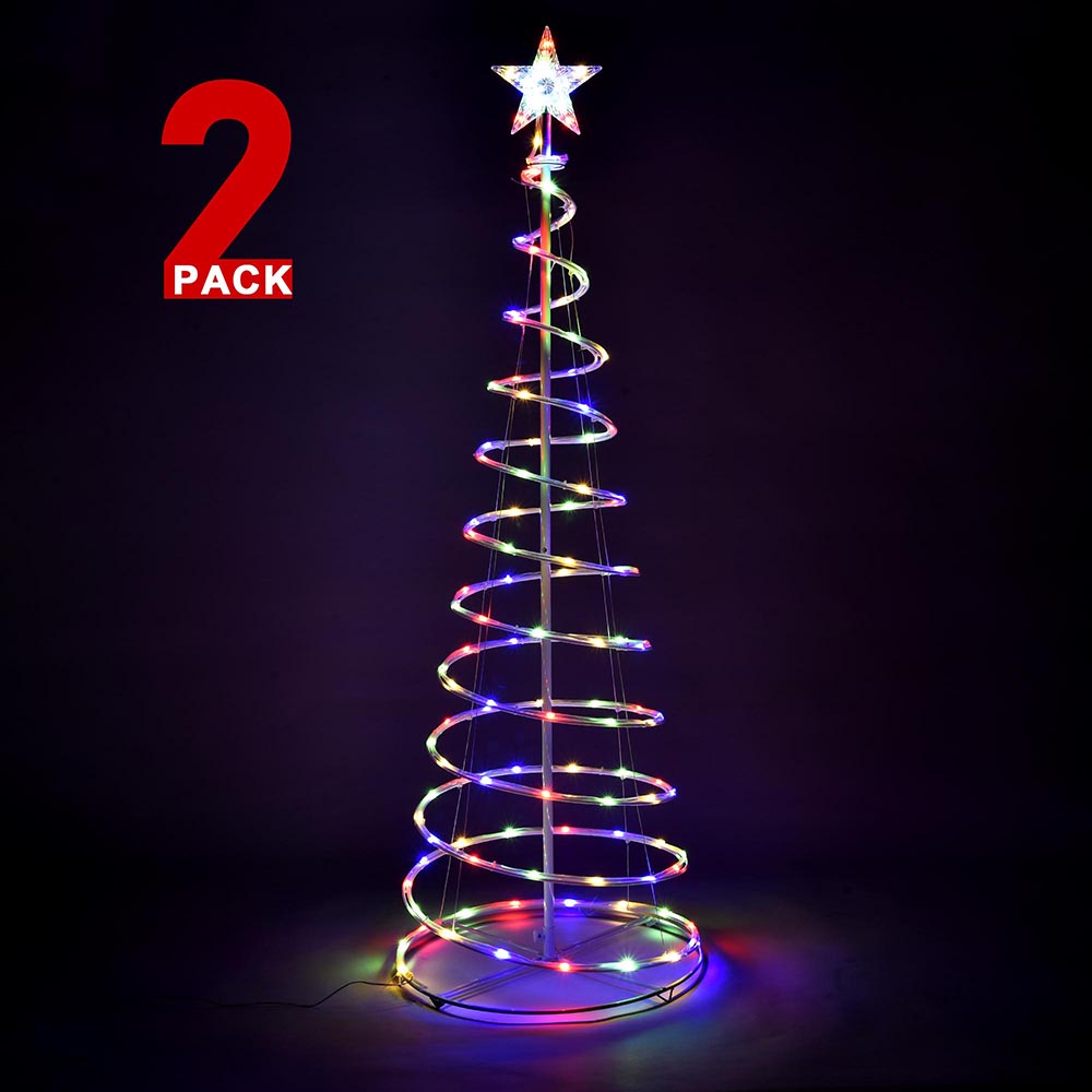 5ft LED Spiral Christmas Tree - USB Powered Holiday Decor for Home, Office & Party | TheLAShop