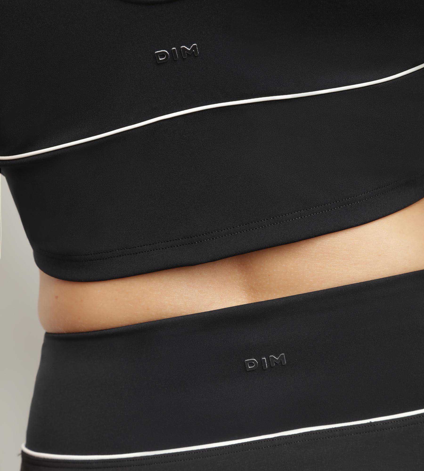 Sculpting Black Microfiber Longline Bra by Dim Move - Perfect for Yoga, Workouts & Everyday Comfort