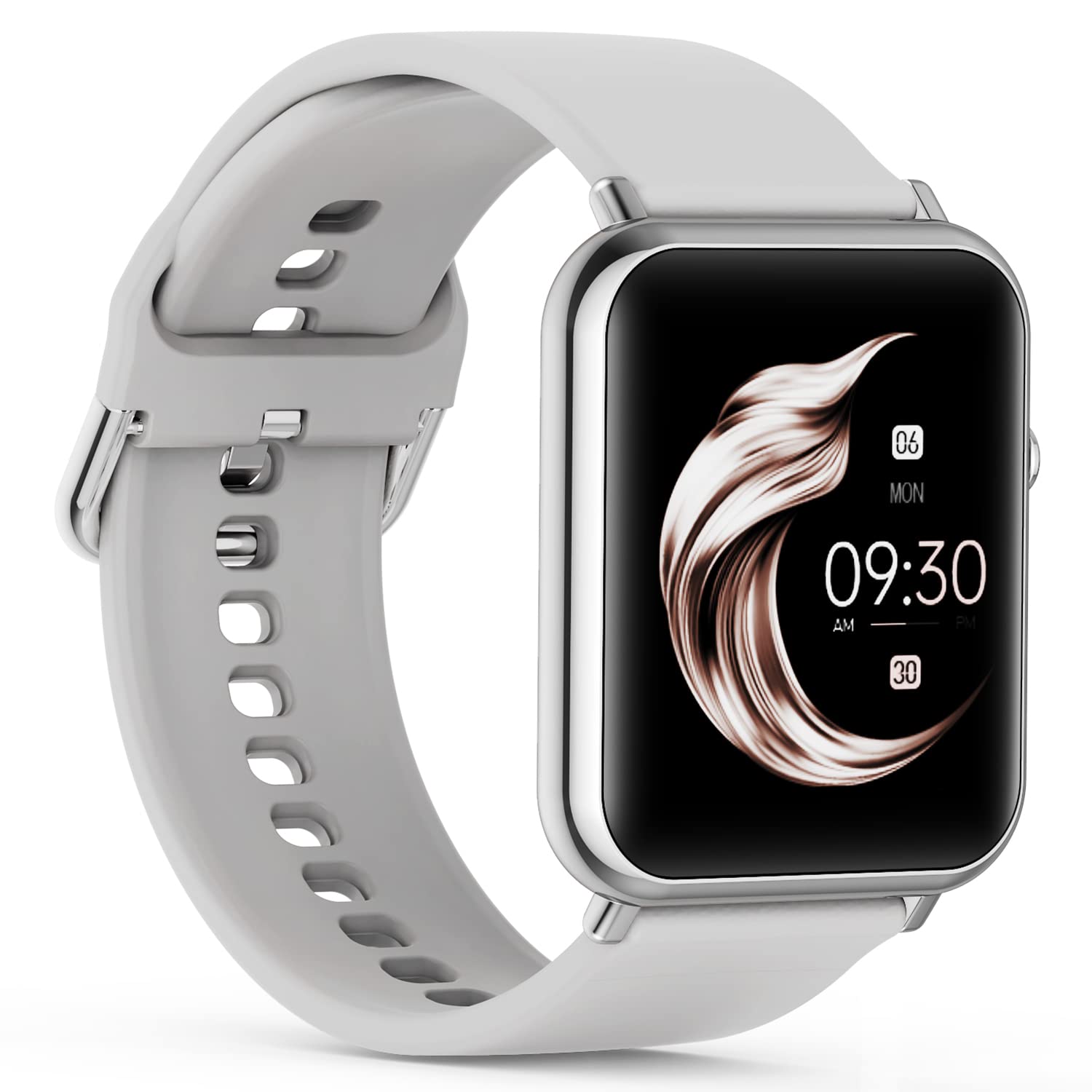 BJNAAL Smart Watch for Android & iOS - IP68 Waterproof Fitness Tracker with Blood Pressure, Sleep Monitor, Step Counter & Calorie Tracker - Unisex Smartwatch (Grey) - Perfect for Workouts, Swimming & Daily Activity Tracking