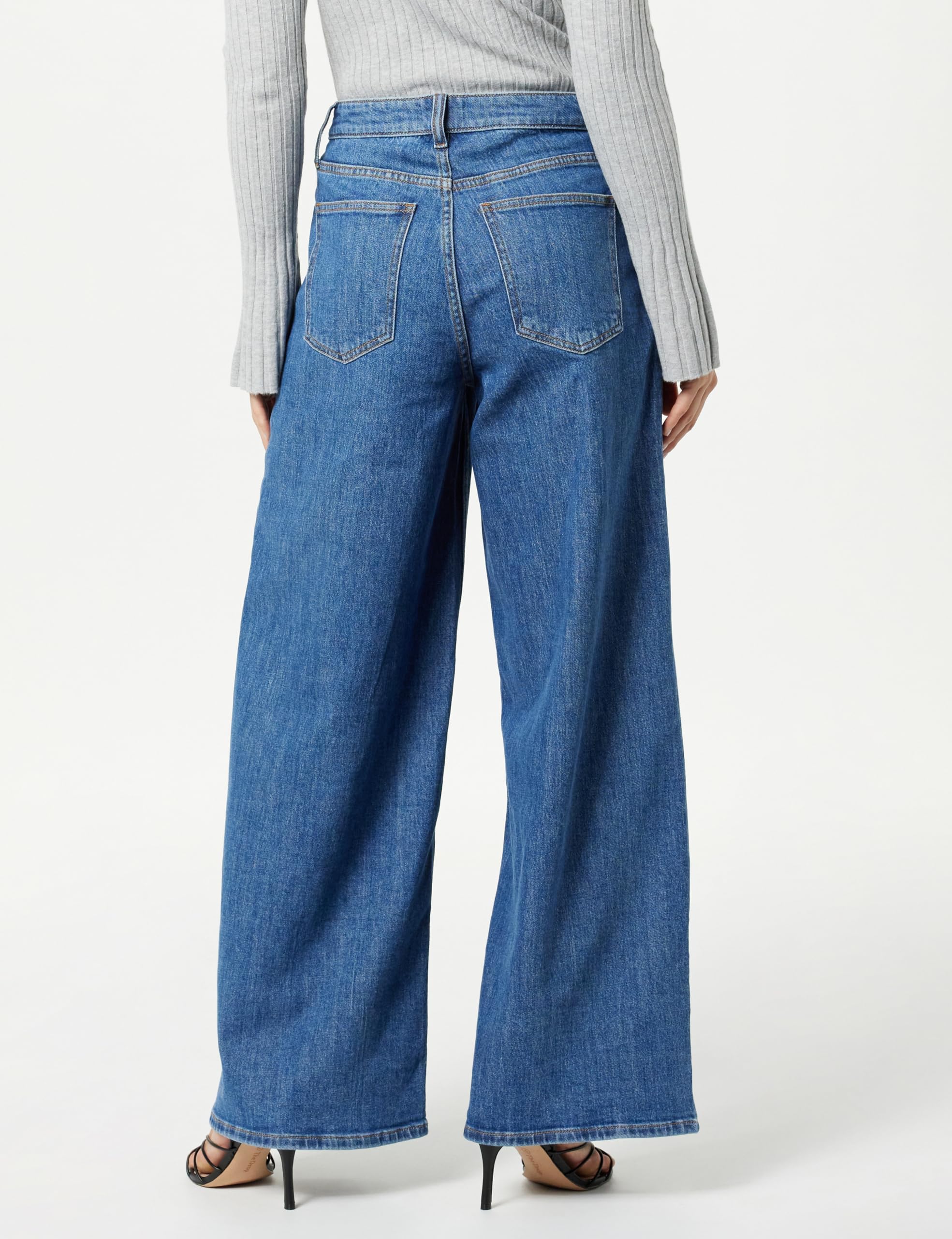 The Drop Women's Frida Relaxed Fit High Waist Jeans - Comfortable Stretch Denim Pants for Casual Wear & Everyday Outfits