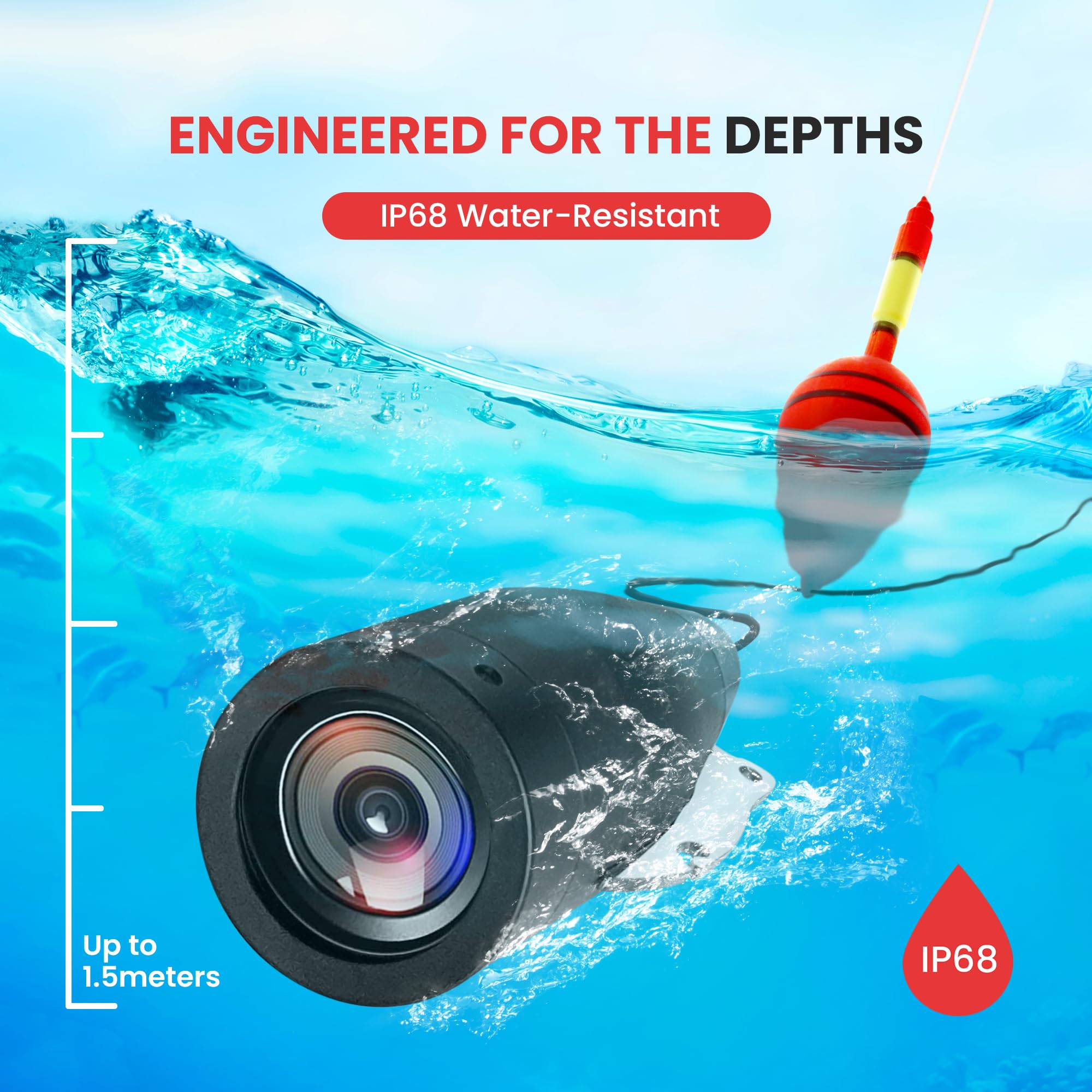 **Pyle 7 Inch LCD Underwater Fishing Camera with HD Lens & Infrared Night Vision - Waterproof Fish Finder for Ice, Lake, Boat & Kayak Fishing - Portable Beginner Fishing Gear for Day & Night Use**