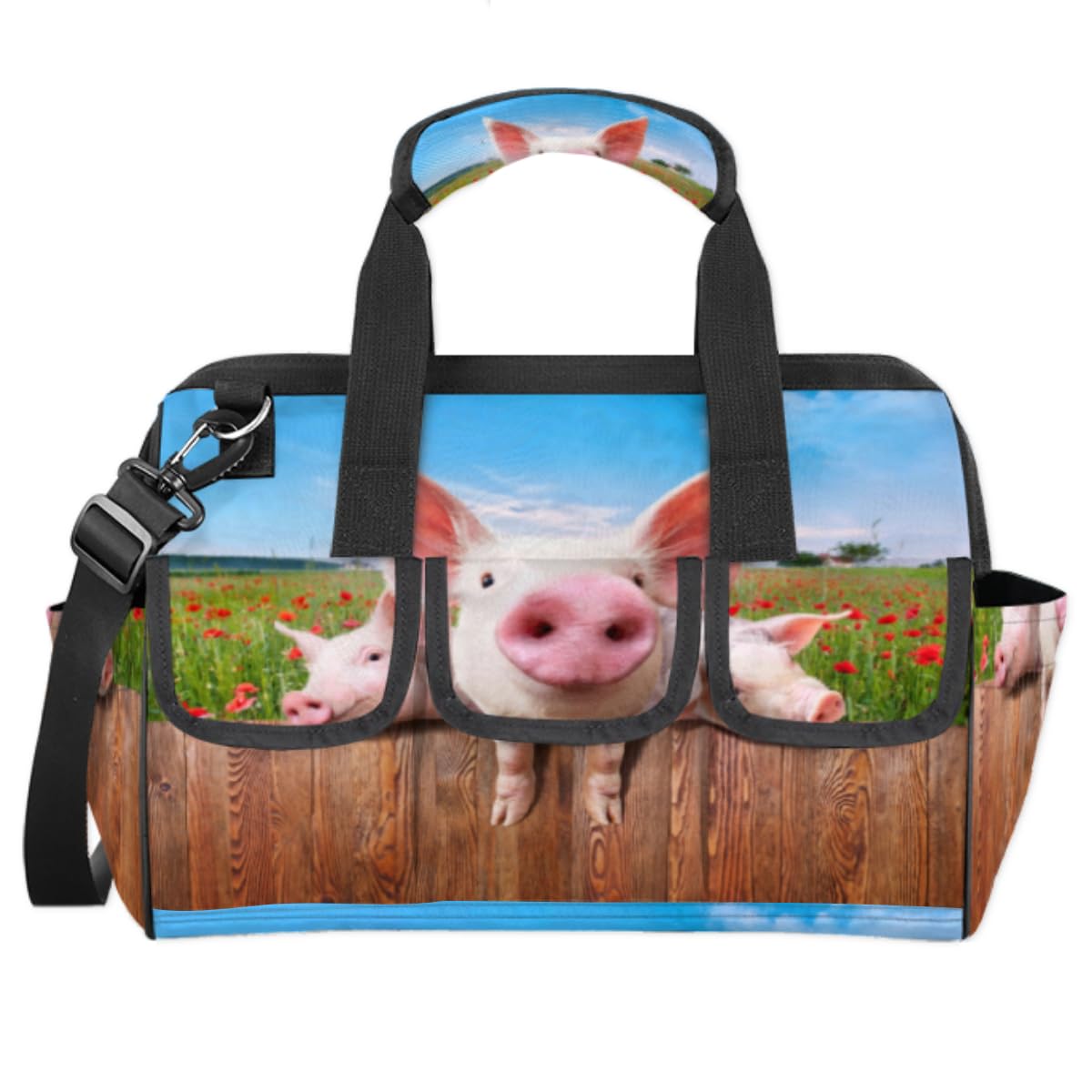 Funny Cute Pig Tool Bag - Heavy Duty Wide Mouth Contractor & Electrician Tool Organizer for Men - Perfect for Construction, DIY Projects & Professional Work