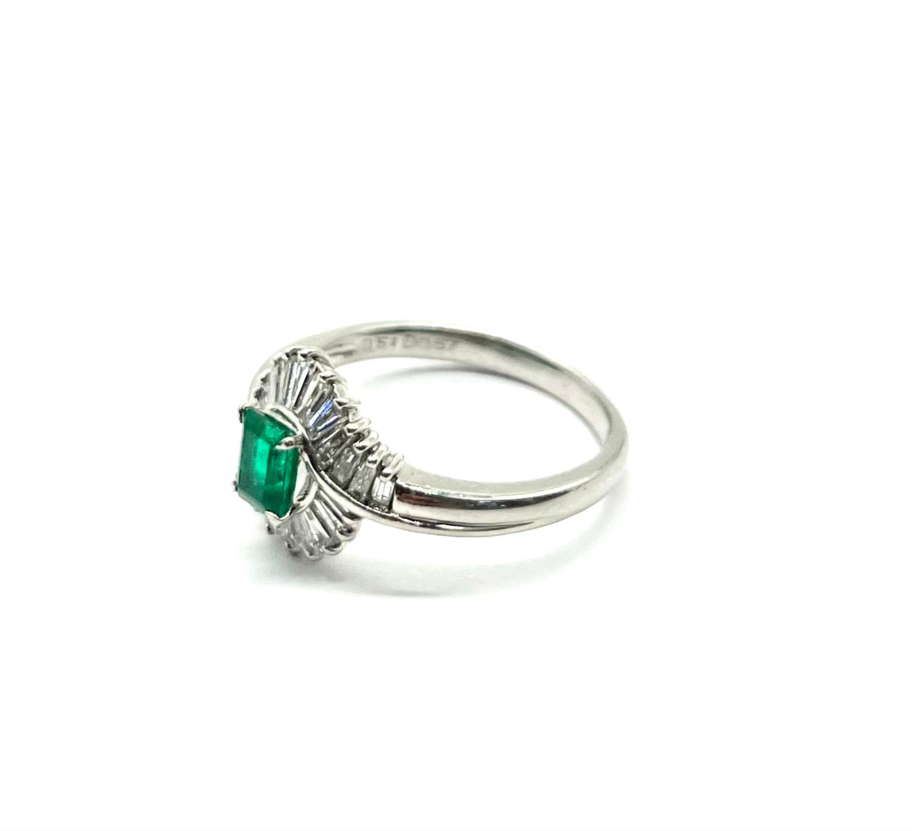 Exquisite Platinum Emerald and Diamond Ring for Women - Elegant Jewelry Gift for Engagement, Anniversary & Special Occasions