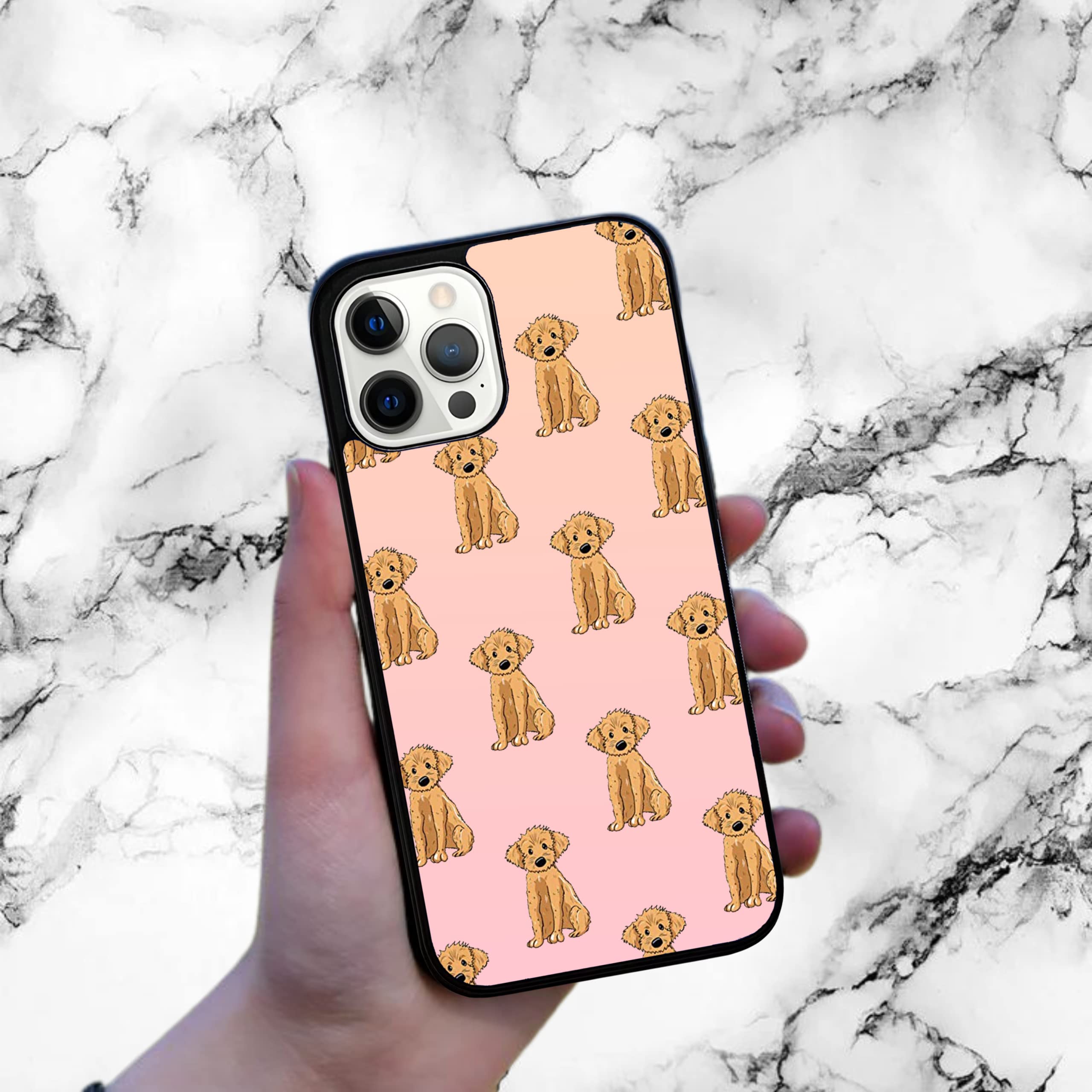 Labradoodle & Goldendoodle Design iPhone 13 Pro Case - White Dog Pattern Doodle TPU Rubber Cover - Shockproof, Non-slip & Slim Protective Phone Case - Perfect Gift for Dog Lovers & Pet Owners