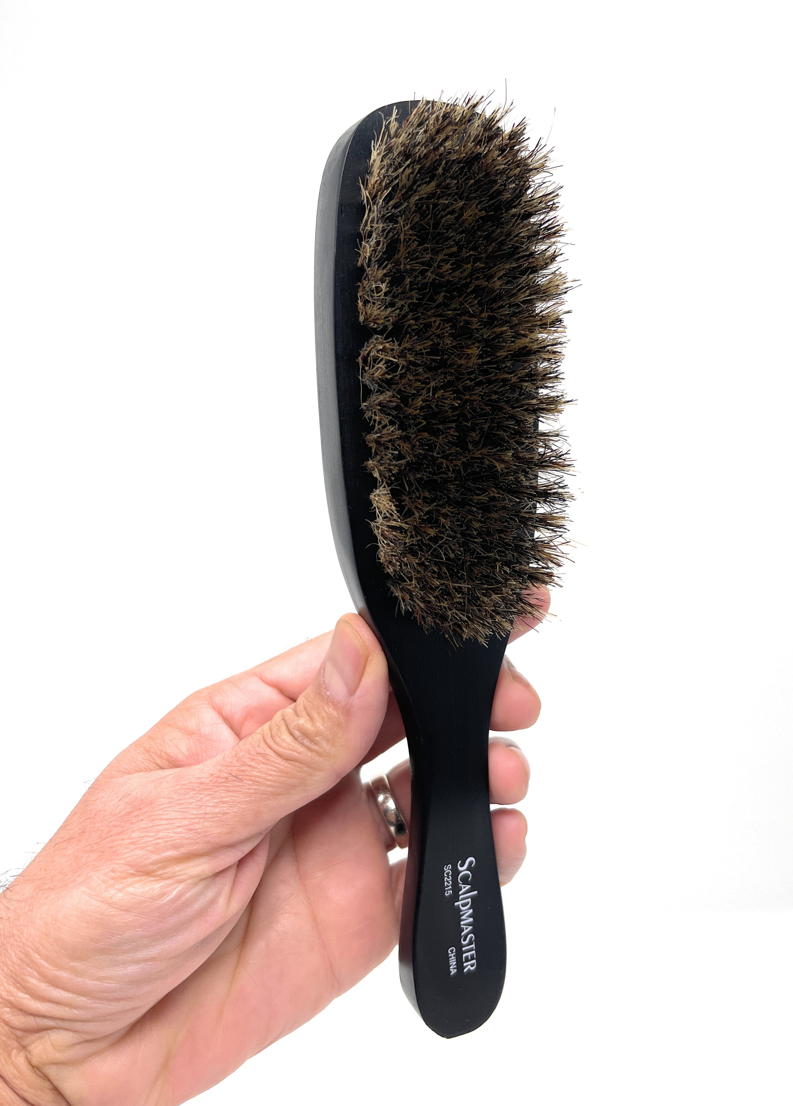 Scalpmaster Wave Hair Brush with Stiff Boar Bristles & Wood Handle - Detangling & Styling Brush for Curly, Wavy & Thick Hair - Perfect for Salon, Home & Travel Use