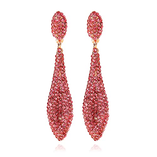 F1:pink crystal bridal earrings