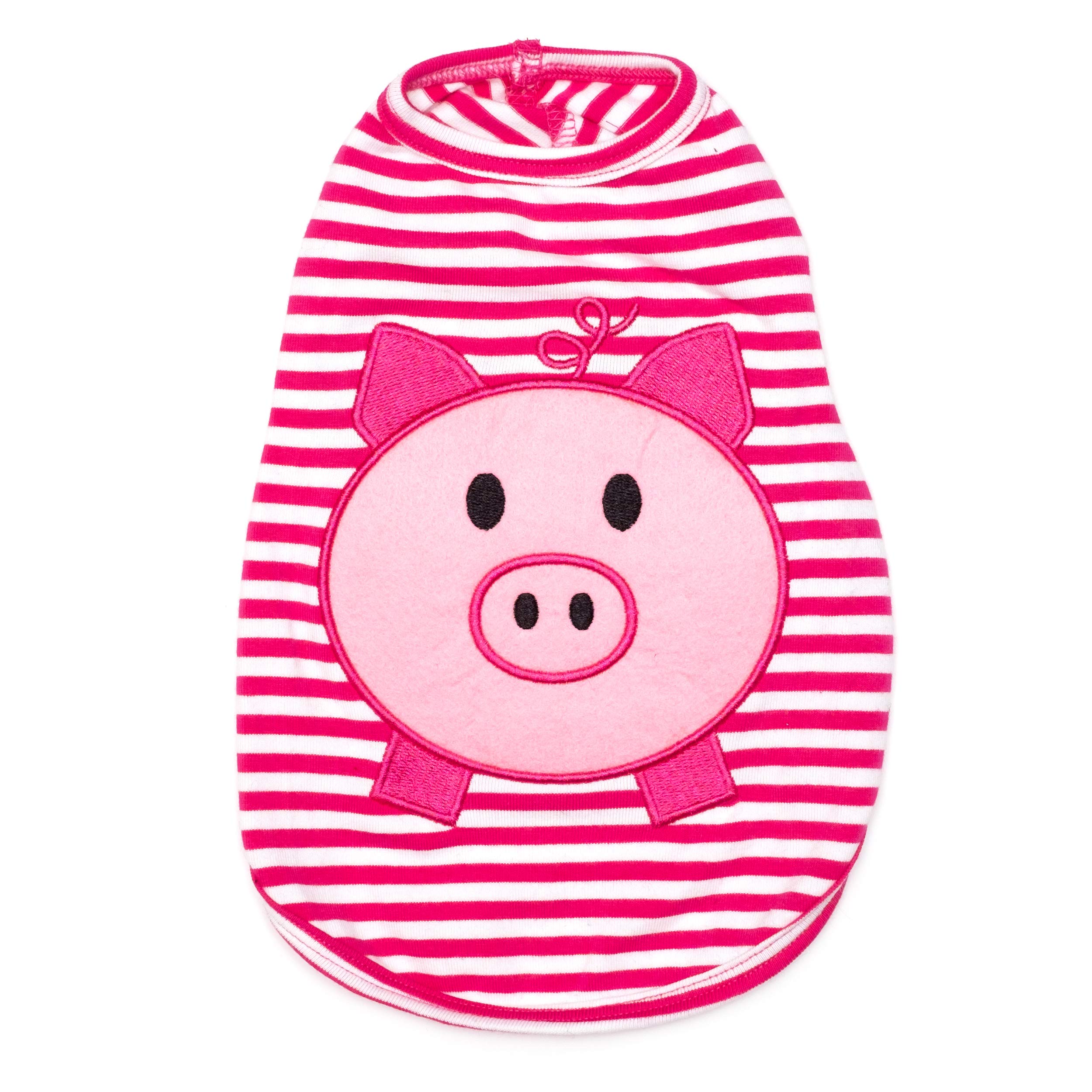Wilbur Pig Graphic Sleeveless Dog T-Shirt - Soft Cotton Breathable Summer Tank Top for Small Dogs - Pink/White - Perfect for Outdoor Adventures & Pet Photo Shoots