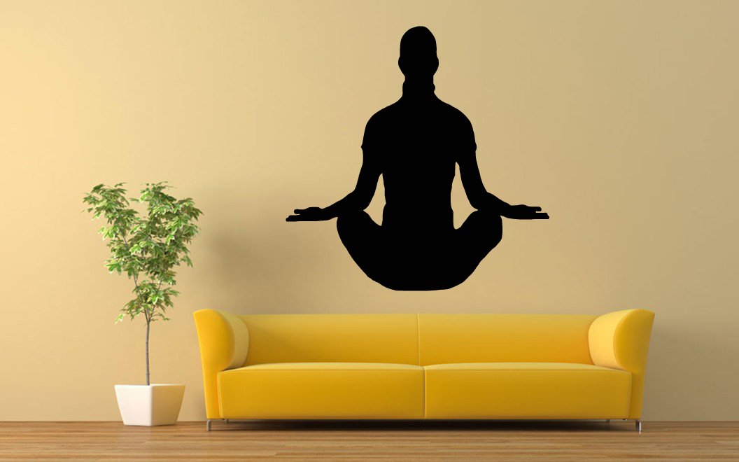 Large Yoga Pose Wall Decal - Vinyl Sticker Mural for Meditation Room Decor (AS758) | Perfect for Yoga Studios, Home Gyms & Spiritual Spaces