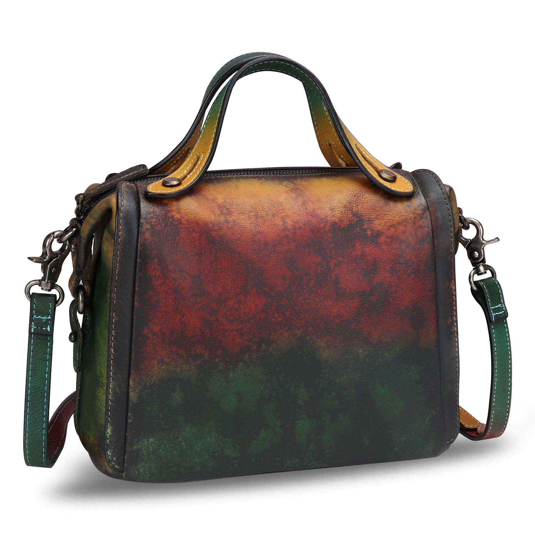 Genuine Leather Satchel Purse for Women - Retro Handmade Top Handle Handbag Designer Crossbody Bag | Perfect for Work, Travel & Everyday Use